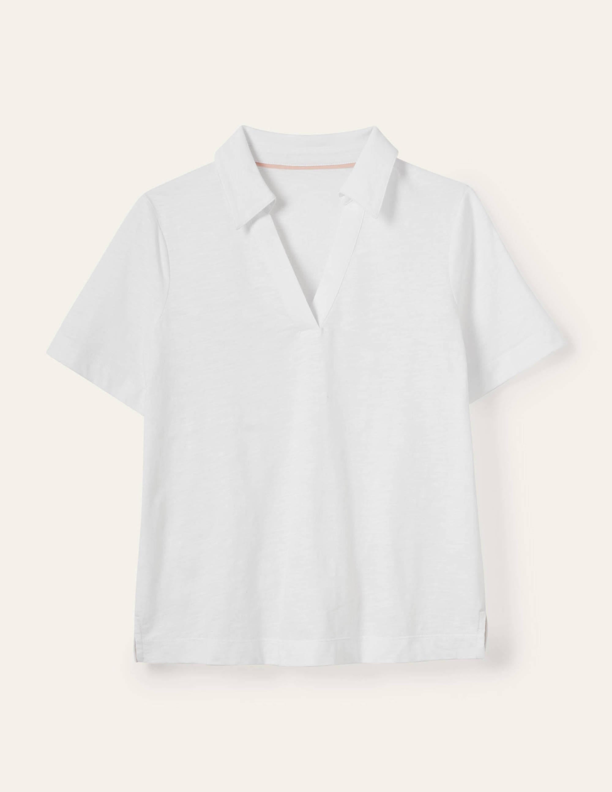 Cotton Polo Top-White - Image 5