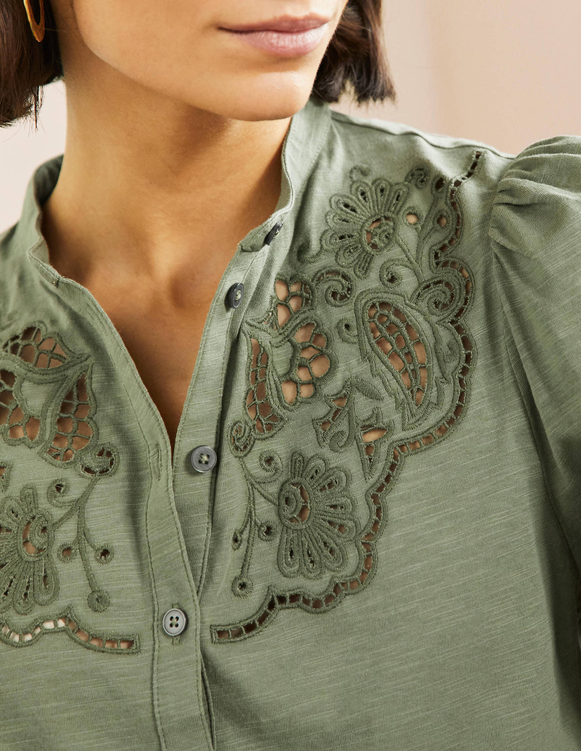 Cut Work Jersey Shirt-Alder - Image 2