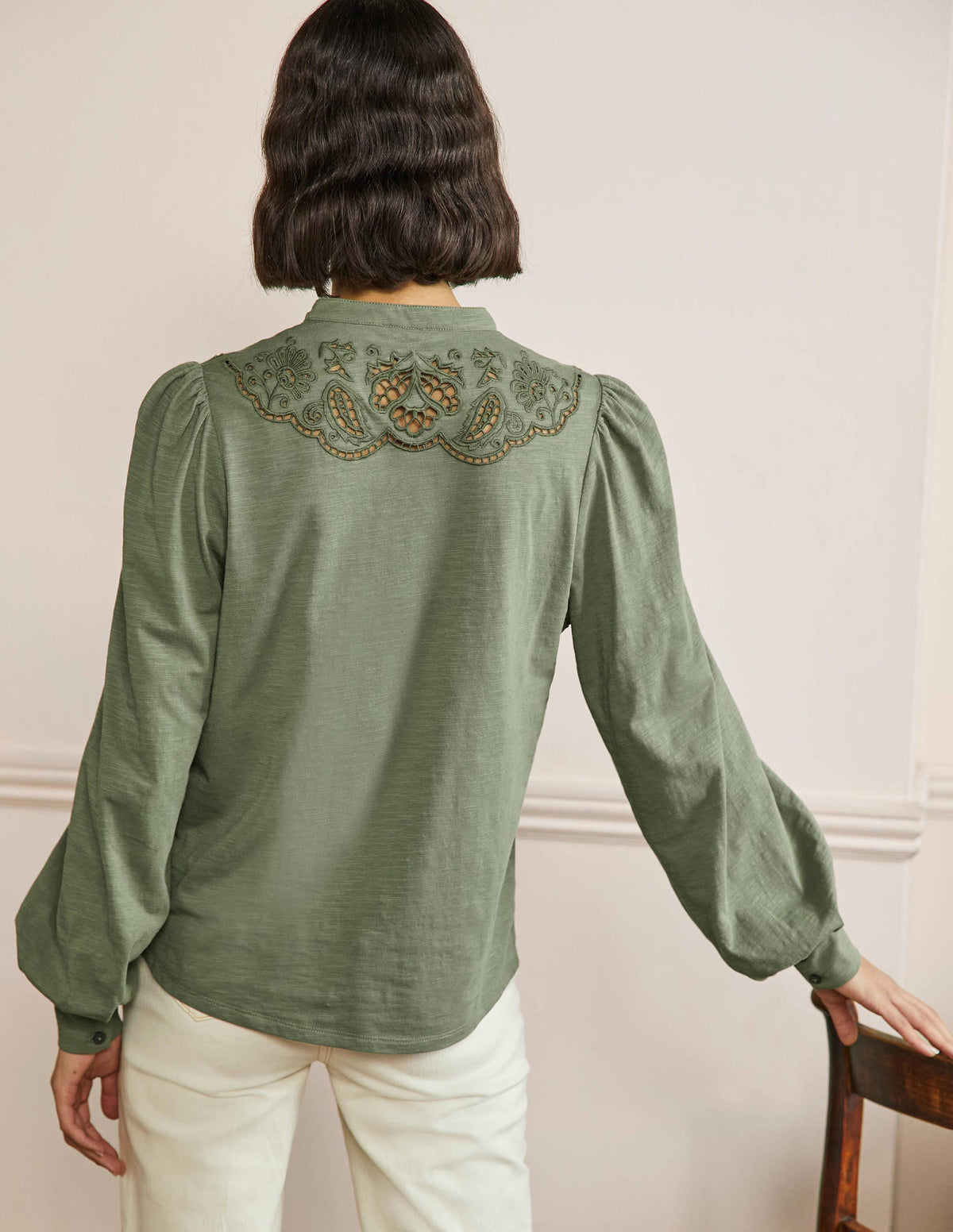 Cut Work Jersey Shirt-Alder - Image 3
