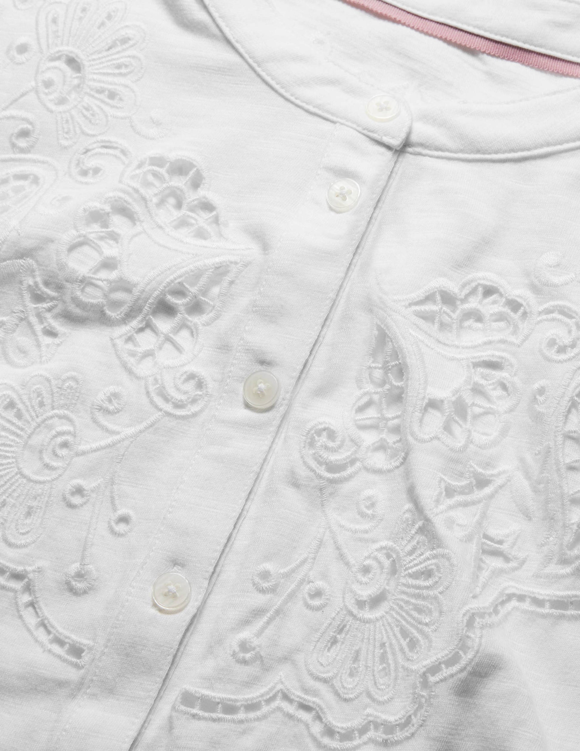 Cut Work Jersey Shirt-White-6