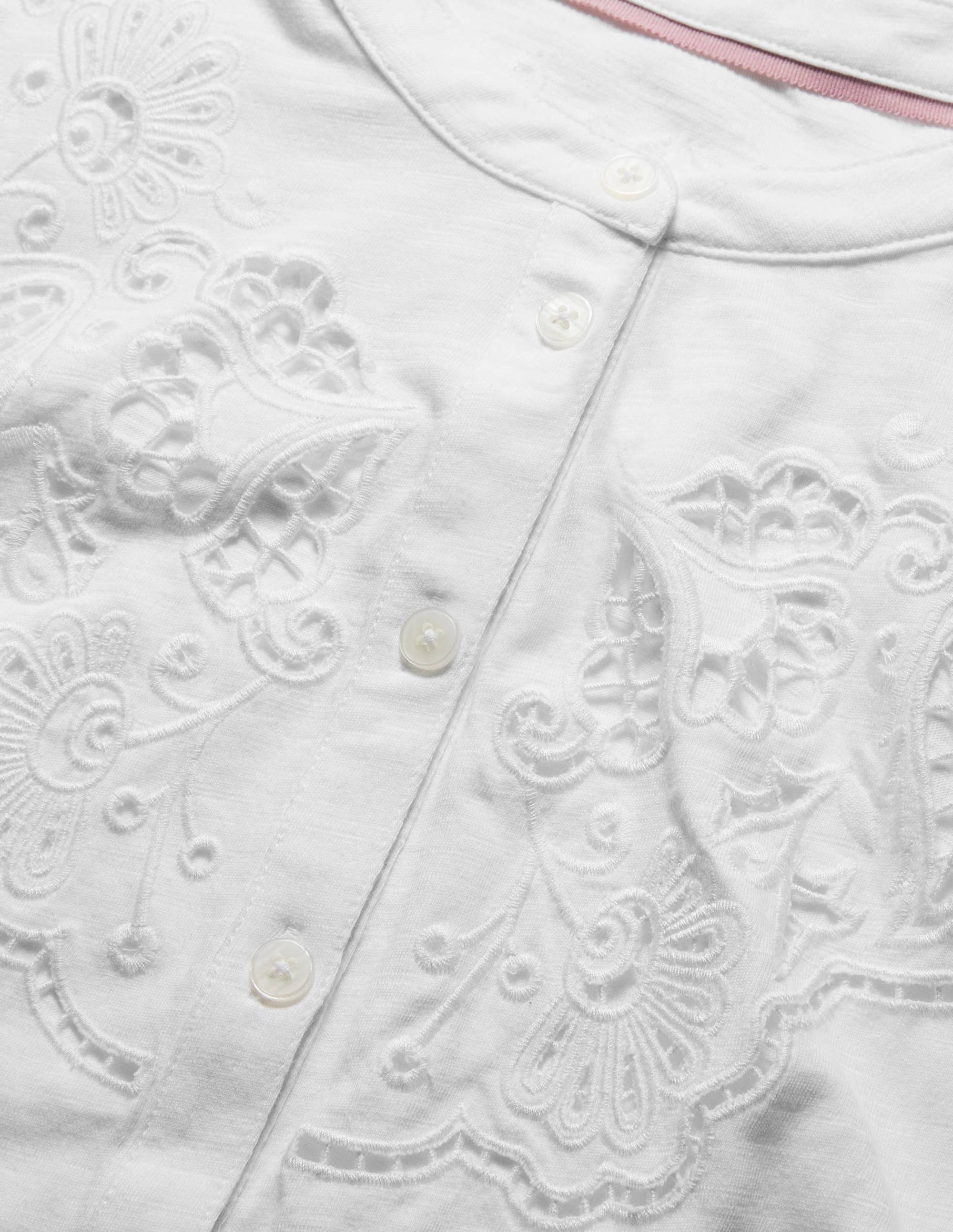 Cut Work Jersey Shirt-White - Image 6