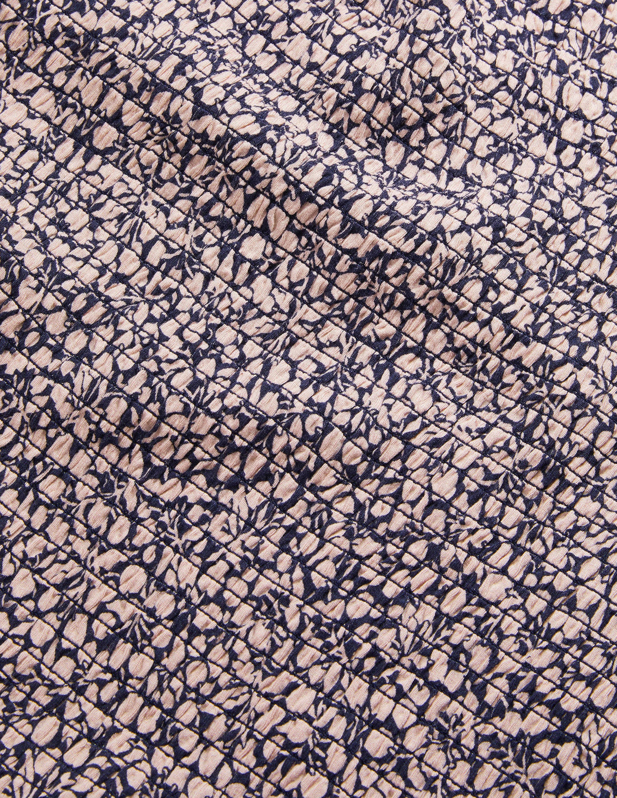 Smocked Bodice Blouson Top-Milkshake, Flora Sprig-5