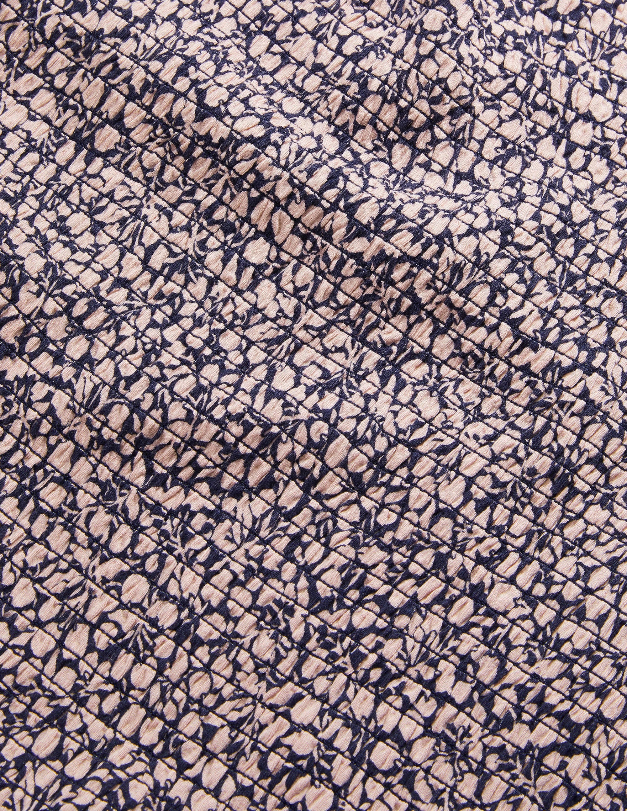Smocked Bodice Blouson Top-Milkshake, Flora Sprig - Image 5