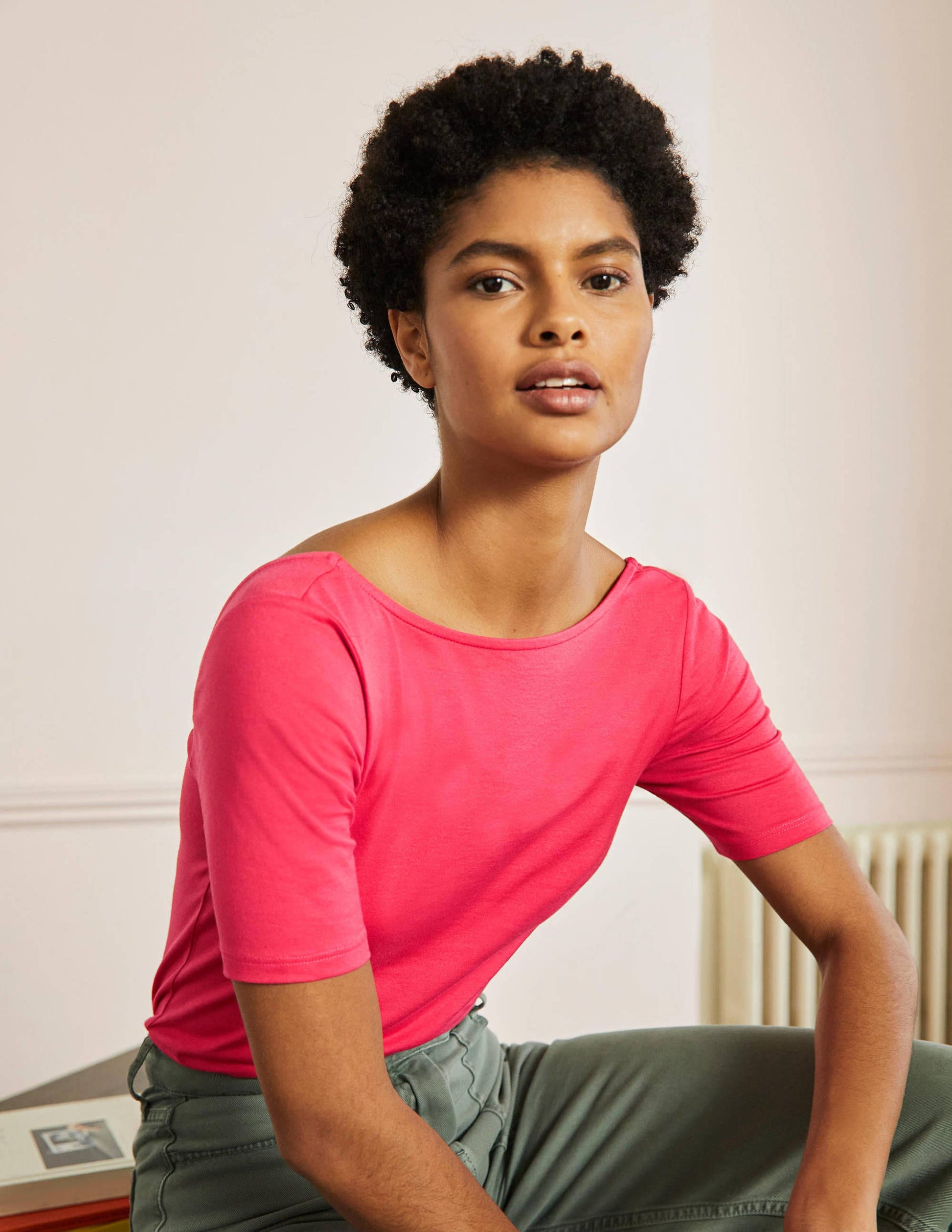 Supersoft Scoop Back T-Shirt-Radish-4