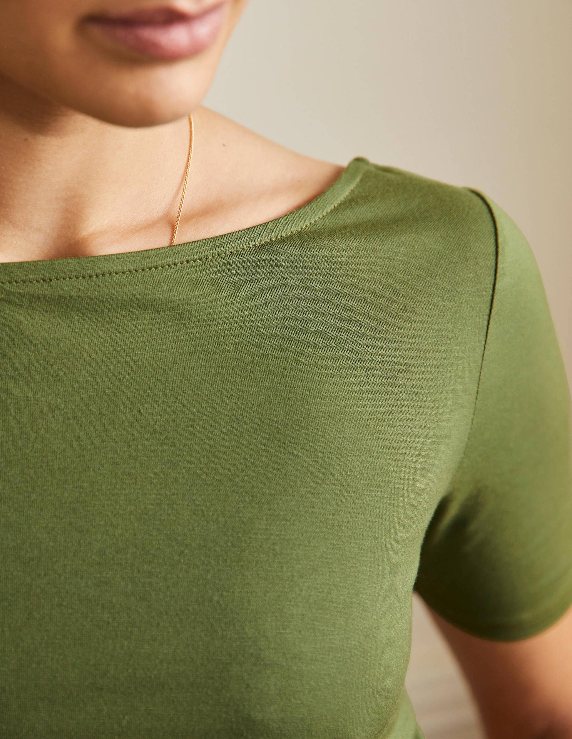 Supersoft Scoop Back T-Shirt-Pea-2