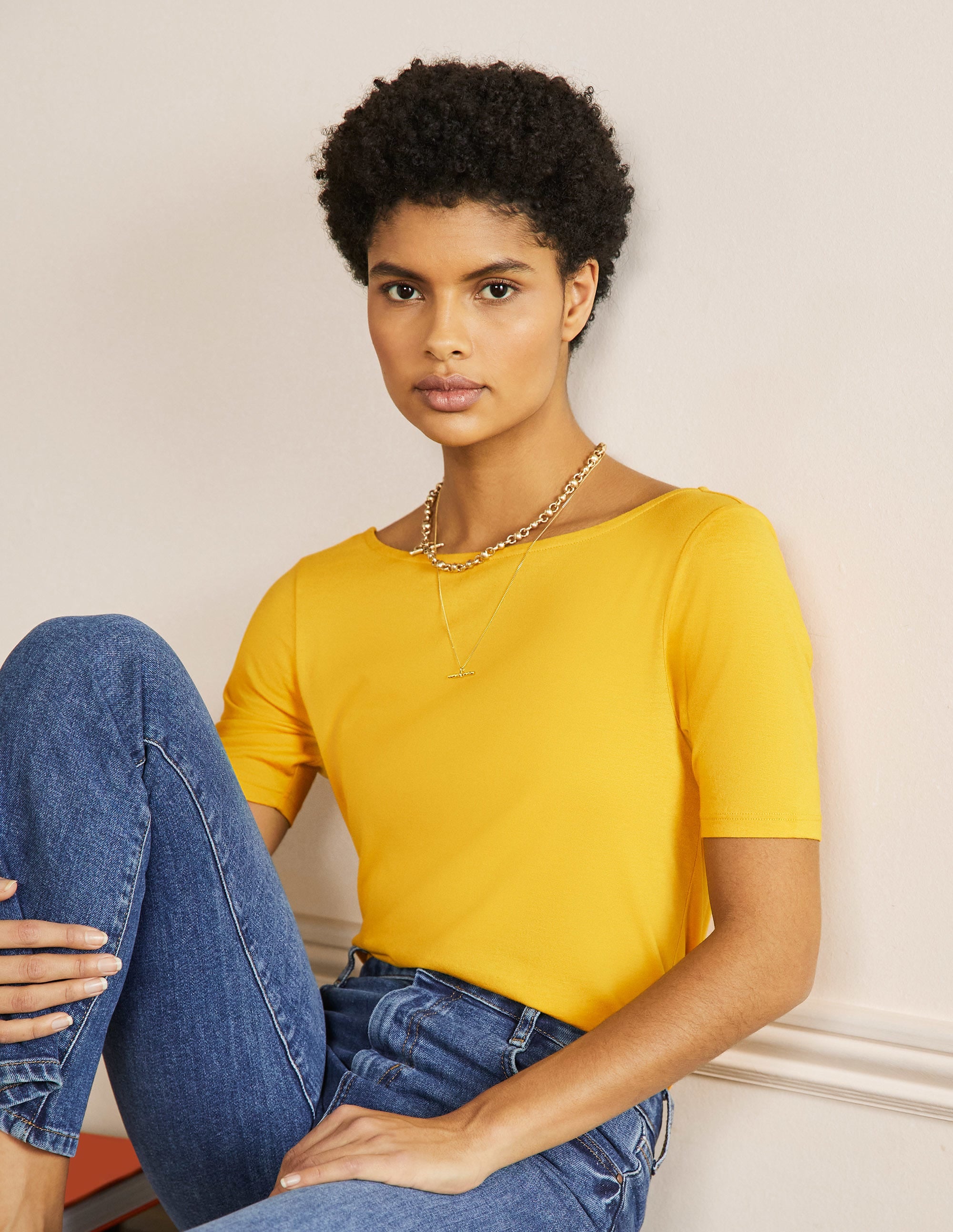 Supersoft Scoop Back T-Shirt-Honeycomb - Image 1