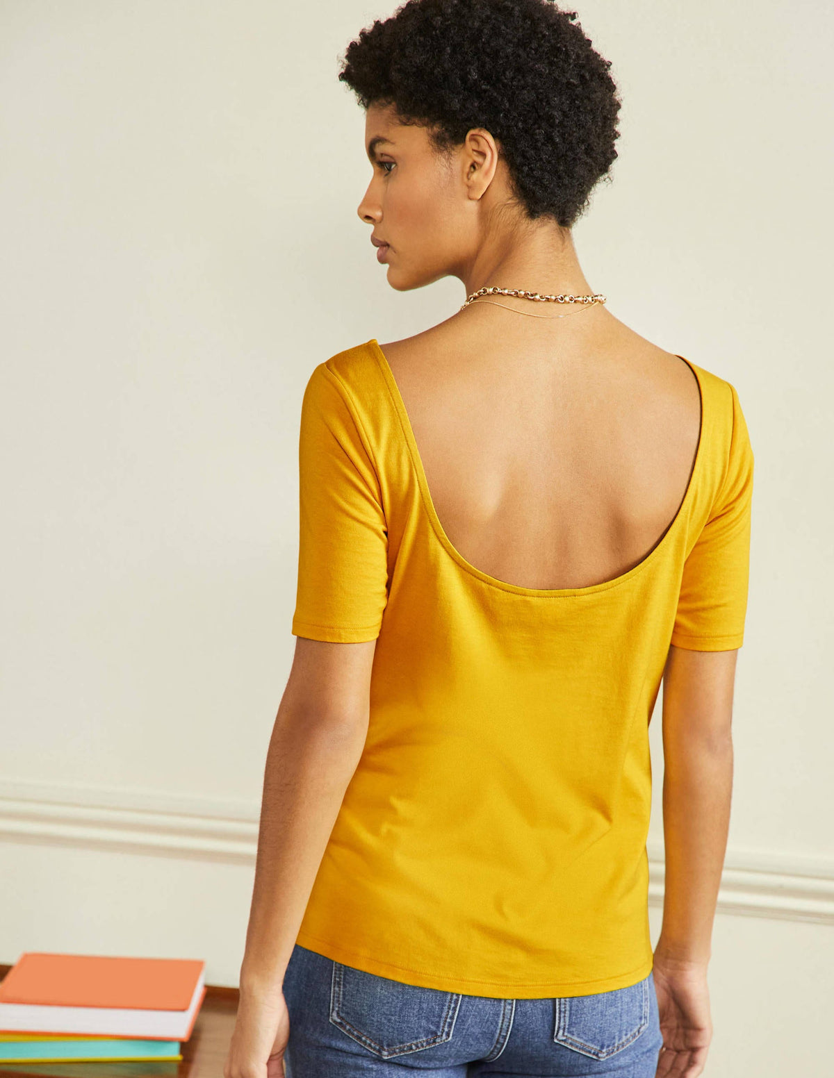 Supersoft Scoop Back T-Shirt-Honeycomb-3