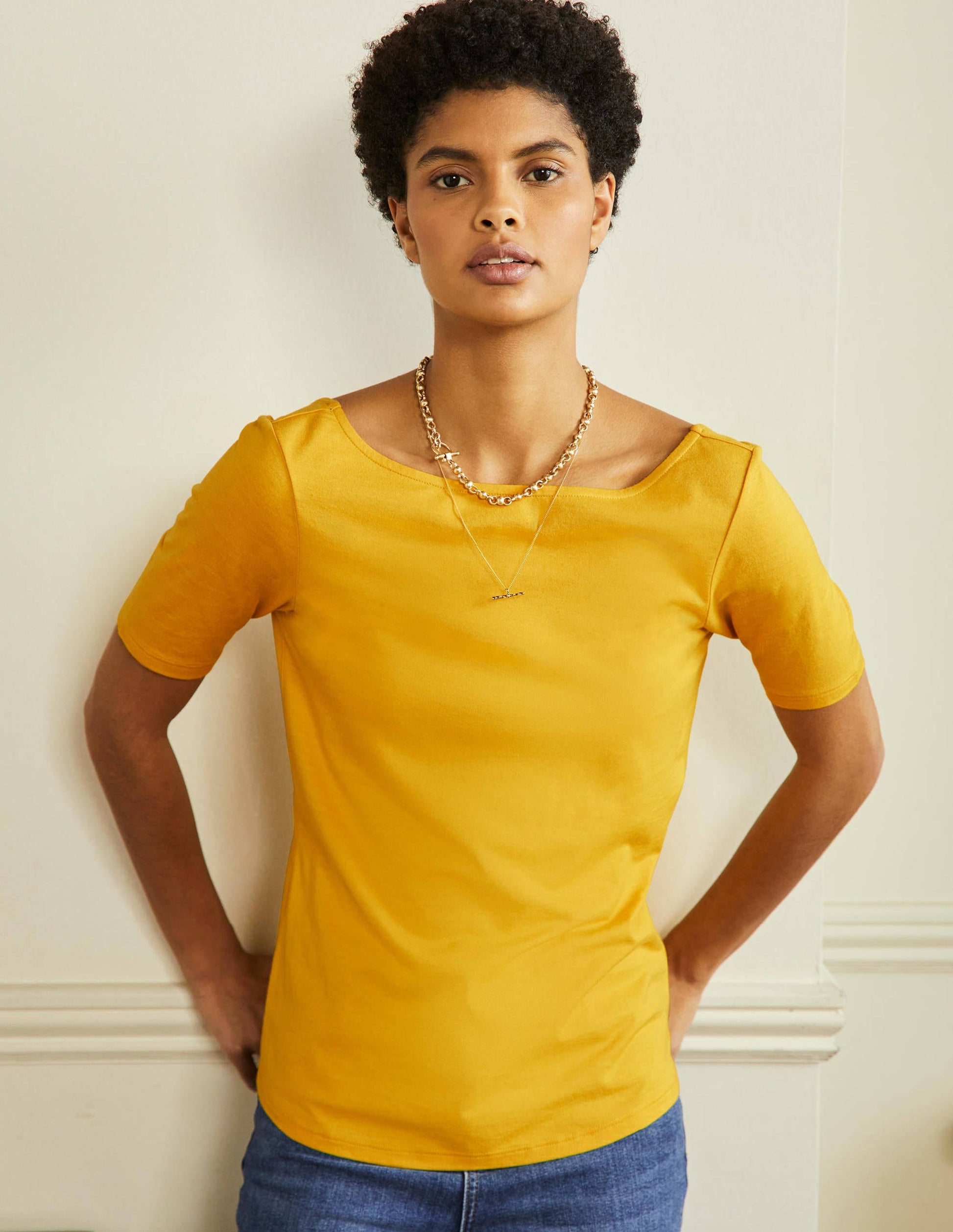 Supersoft Scoop Back T-Shirt-Honeycomb-4