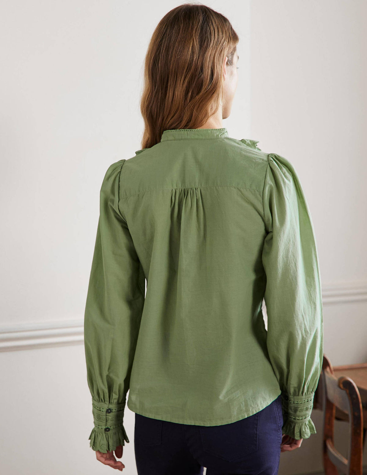 Frilly Popover Blouse-Basil-3