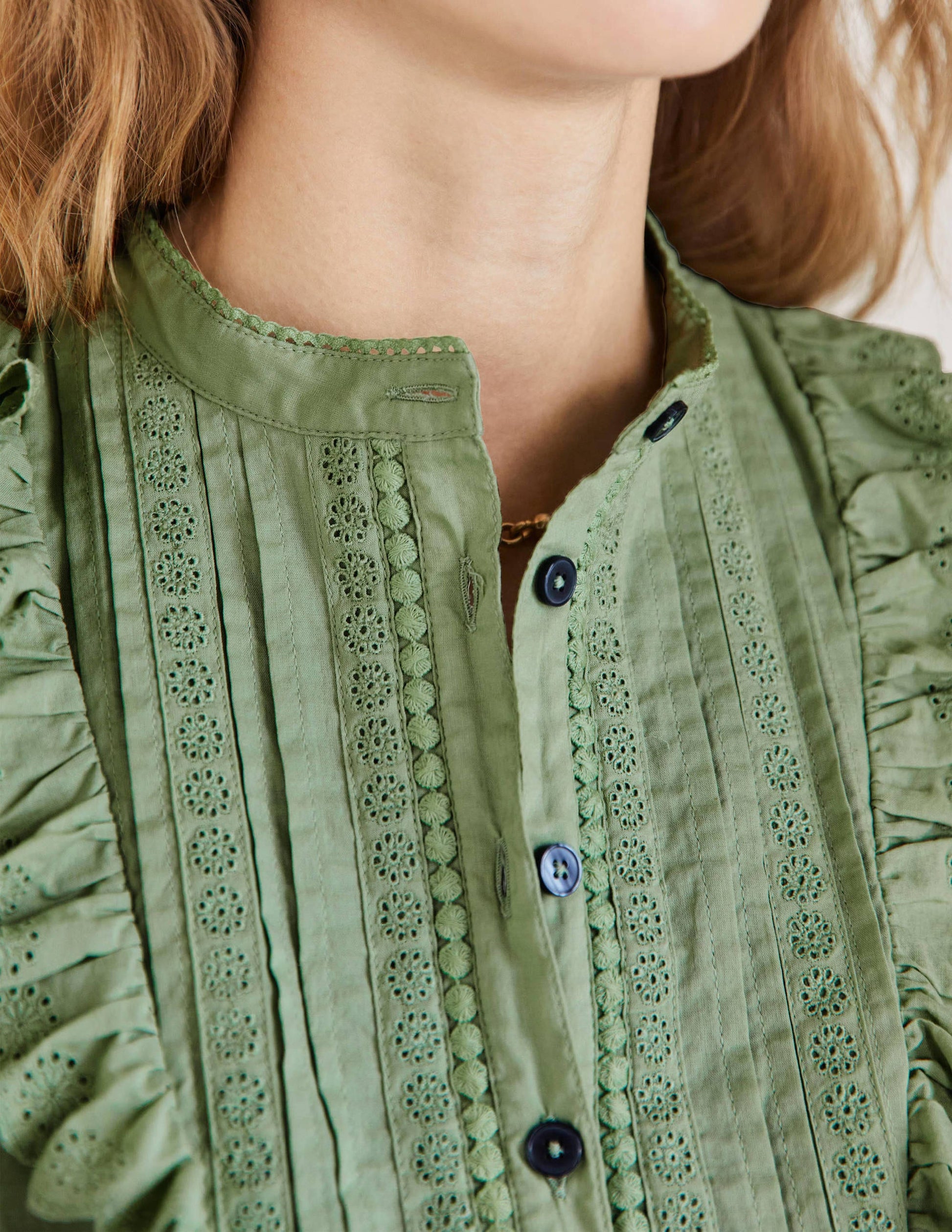 Frilly Popover Blouse-Basil-5