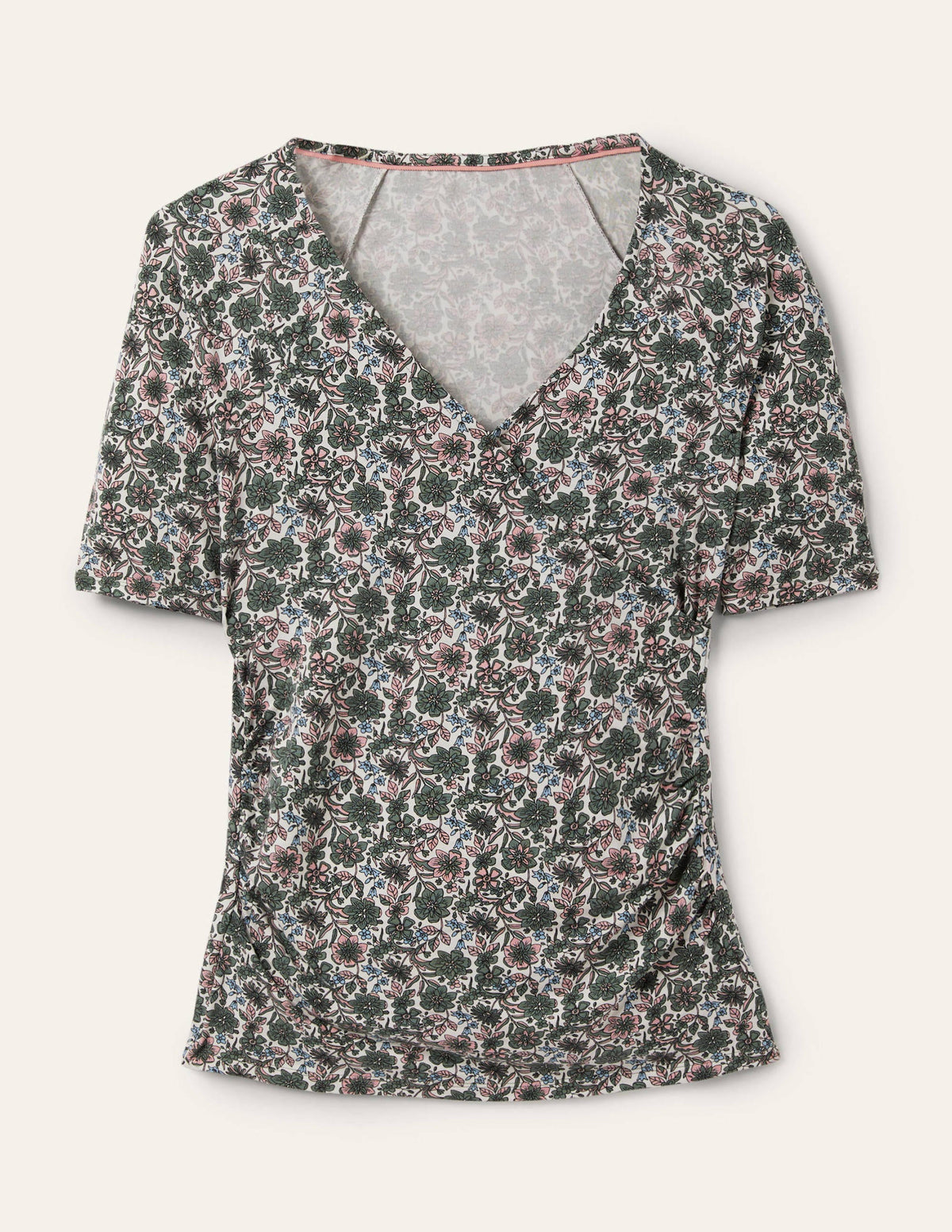 Short Sleeve Wrap Top-Alder, Floret Bloom-5