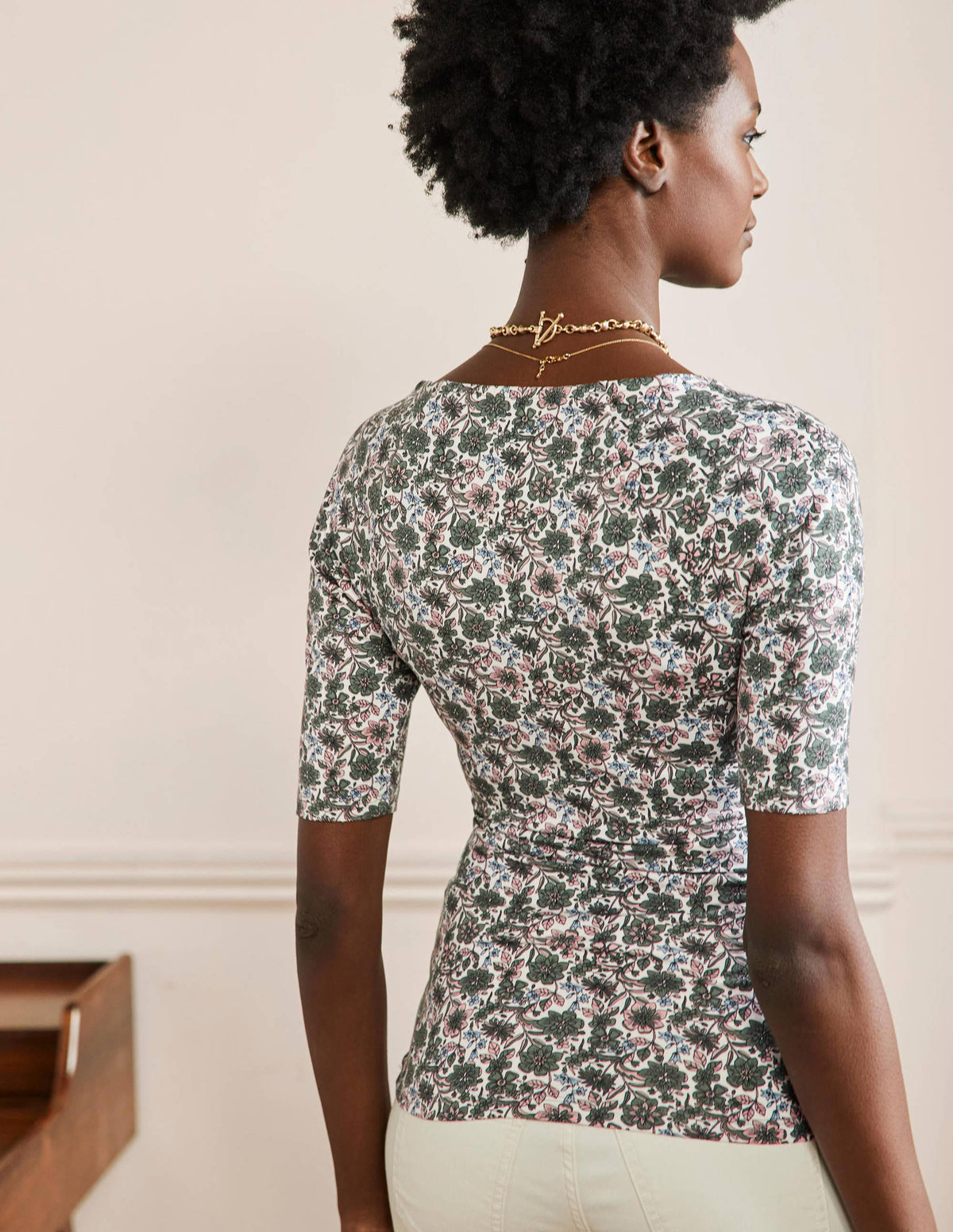 Short Sleeve Wrap Top-Alder, Floret Bloom - Image 3