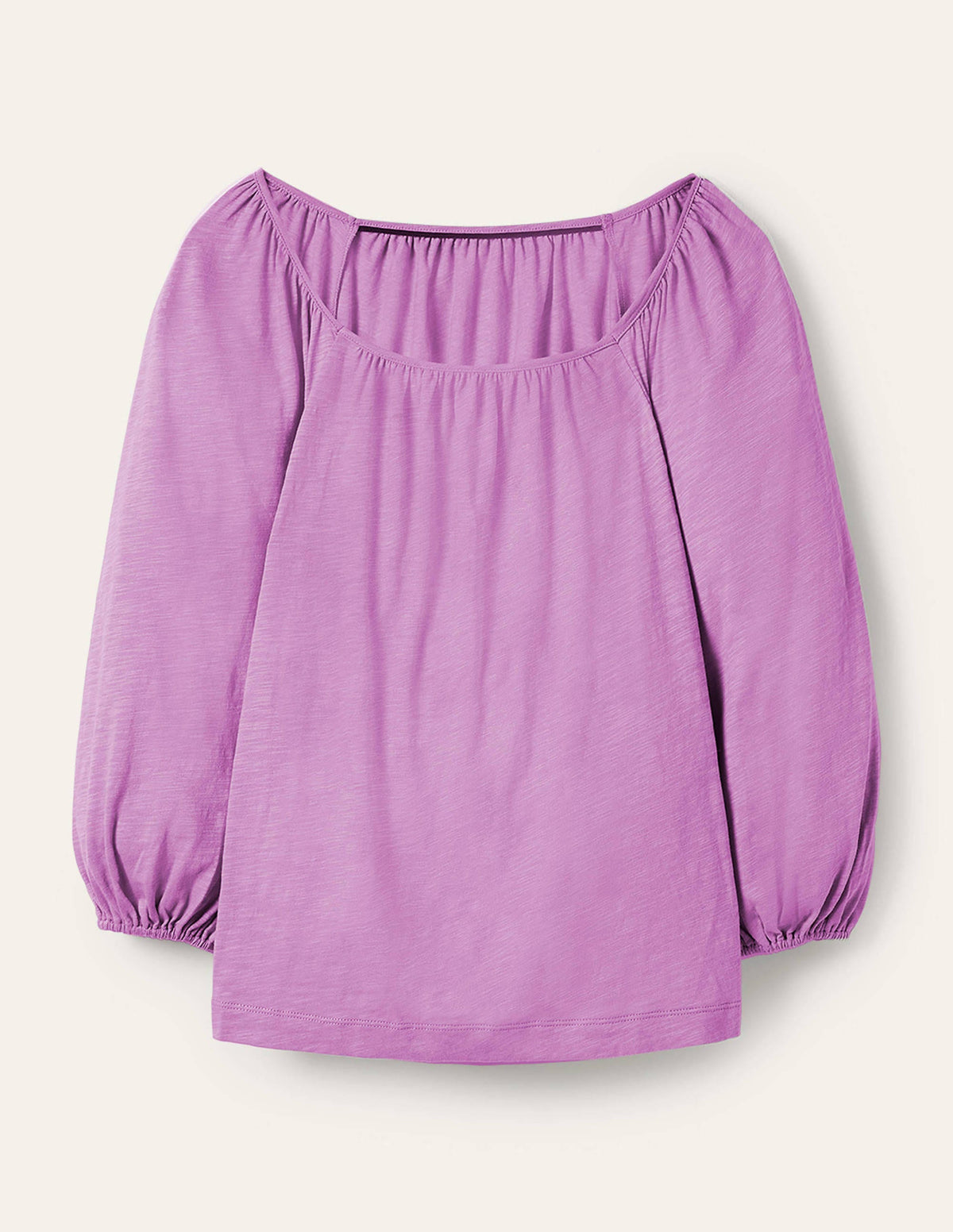 Blouson Sleeve Cotton Top-African Violet - Image 5