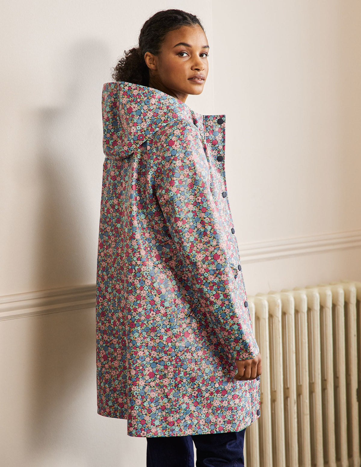 Morris Waterproof Mac-Navy, Floret Cluster - Image 3
