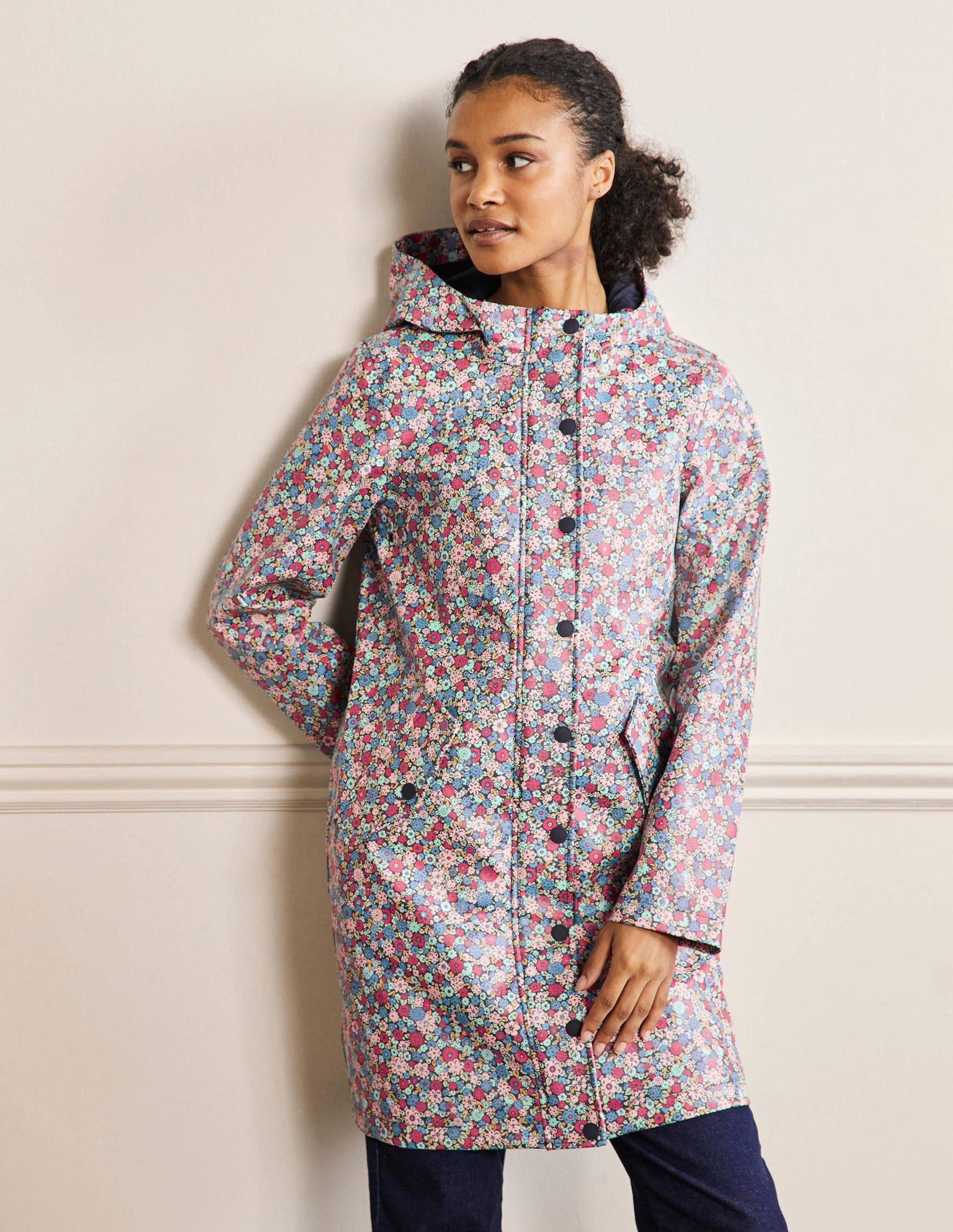 Morris Waterproof Mac-Navy, Floret Cluster-4