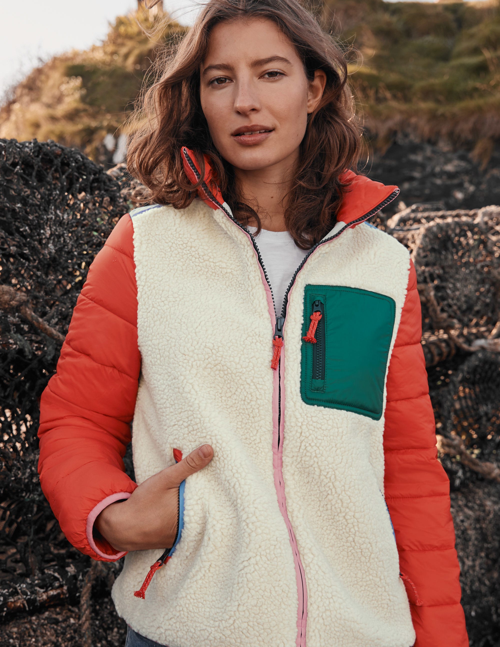 Borg Mix Puffer Jacket-Rope/Firecracker - Image 5