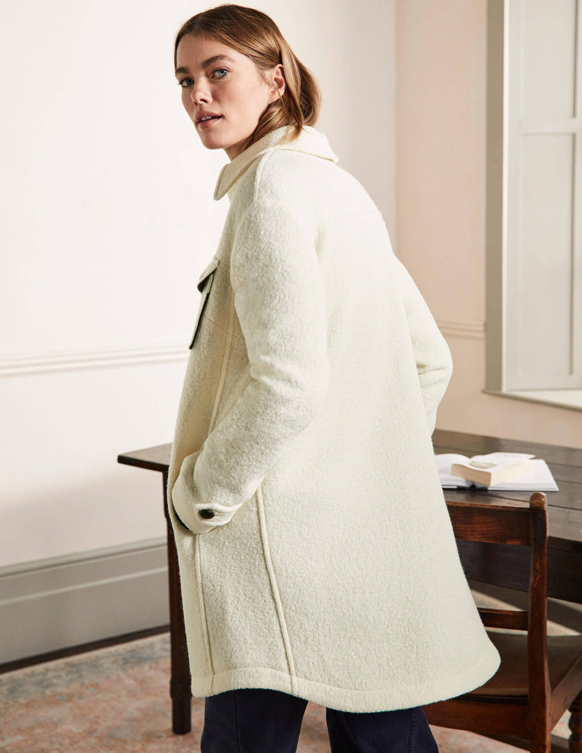 Textured Wool Shacket-Ivory - Image 3
