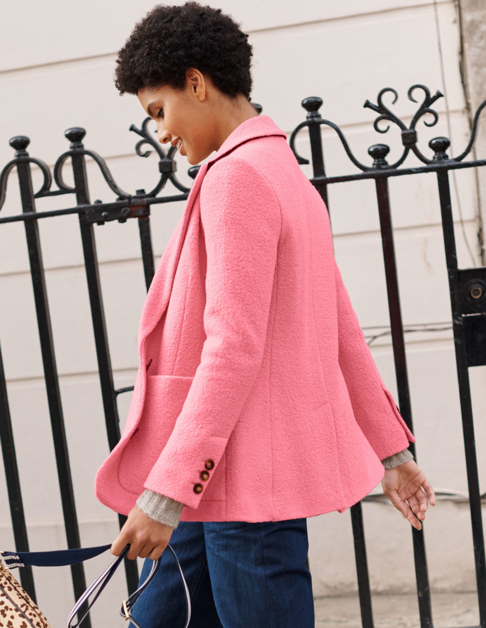 Bella Textured Wool Blazer-Azalea Pink-7