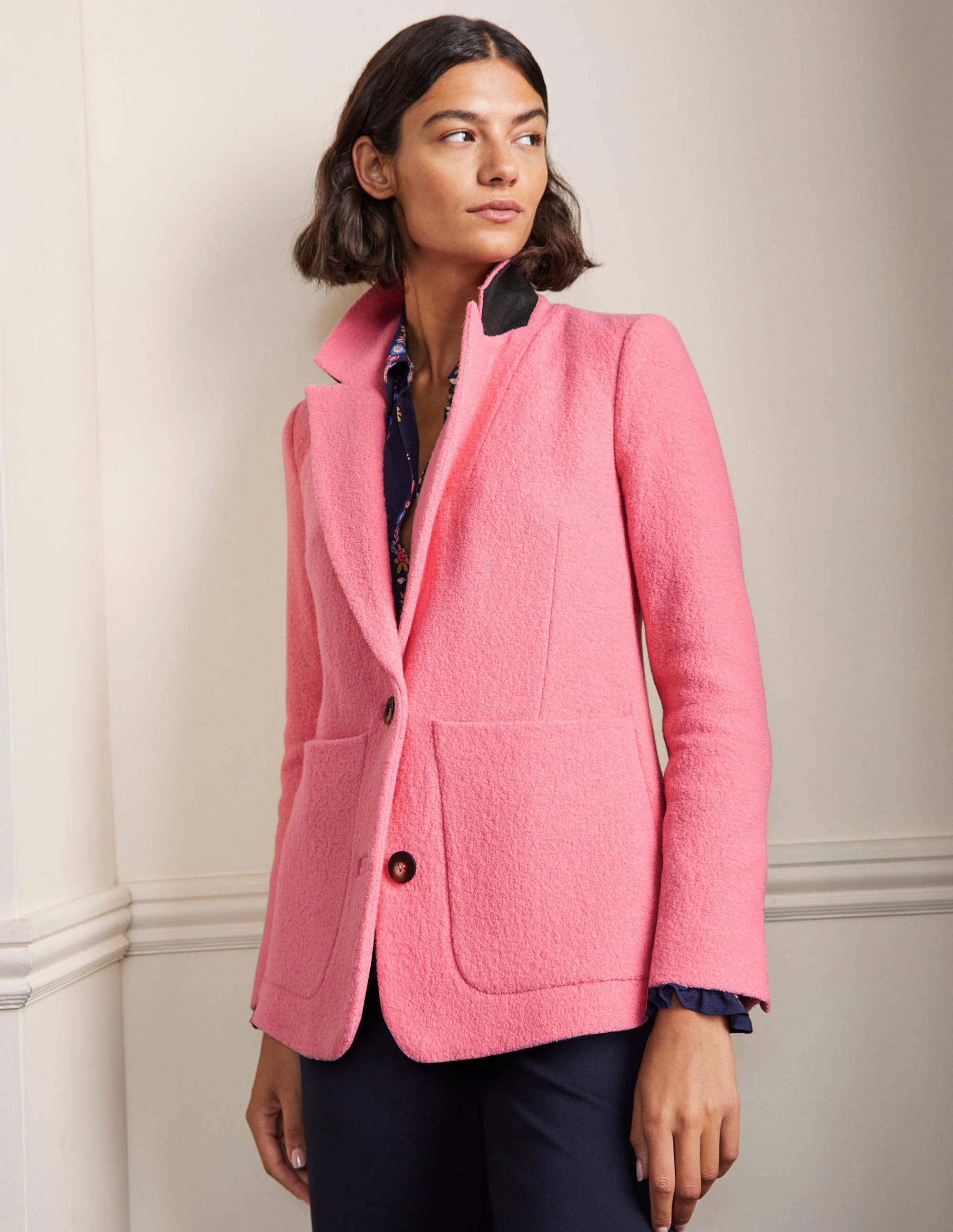 Bella Textured Wool Blazer-Azalea Pink - Image 4