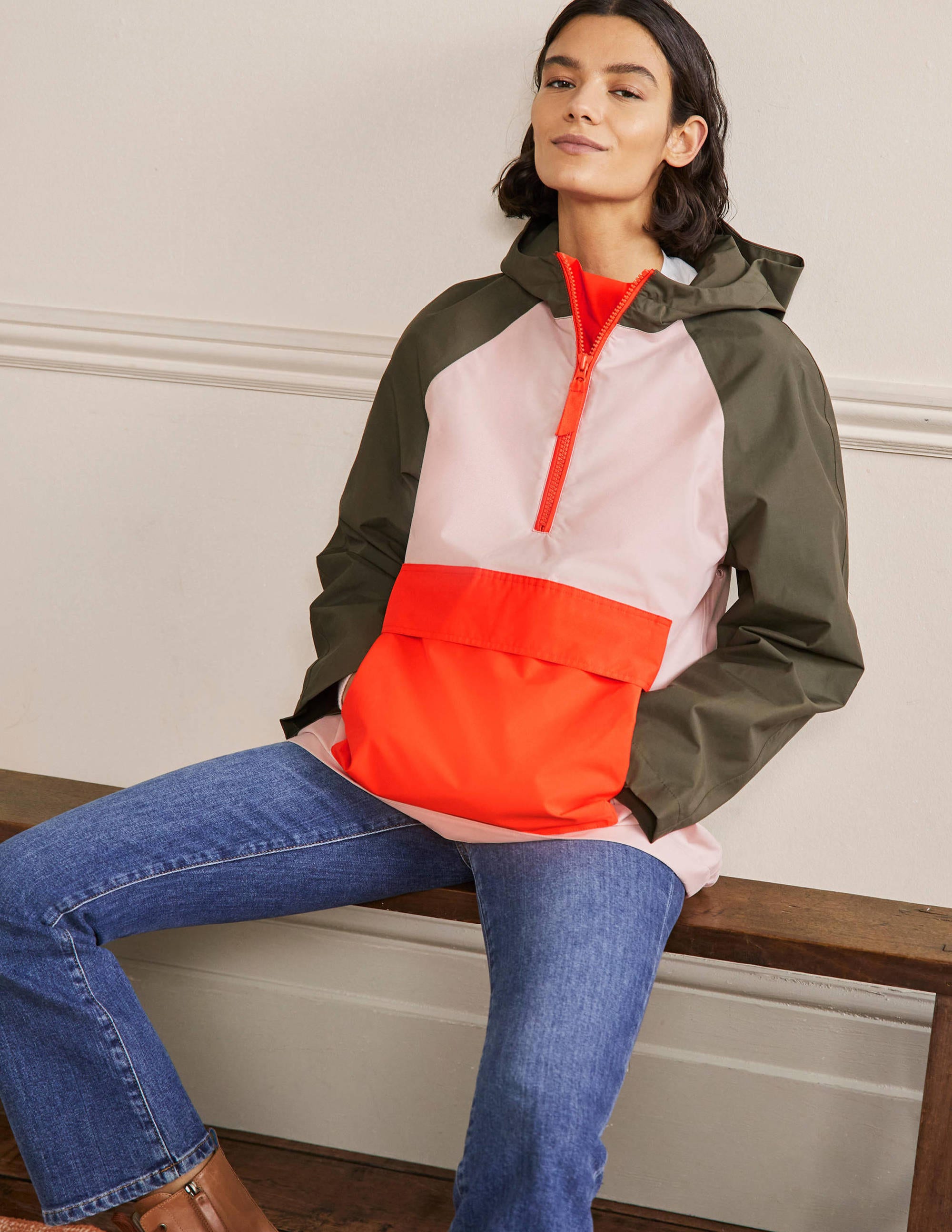Belle Packaway Anorak-Milkshake/Khaki - Image 1