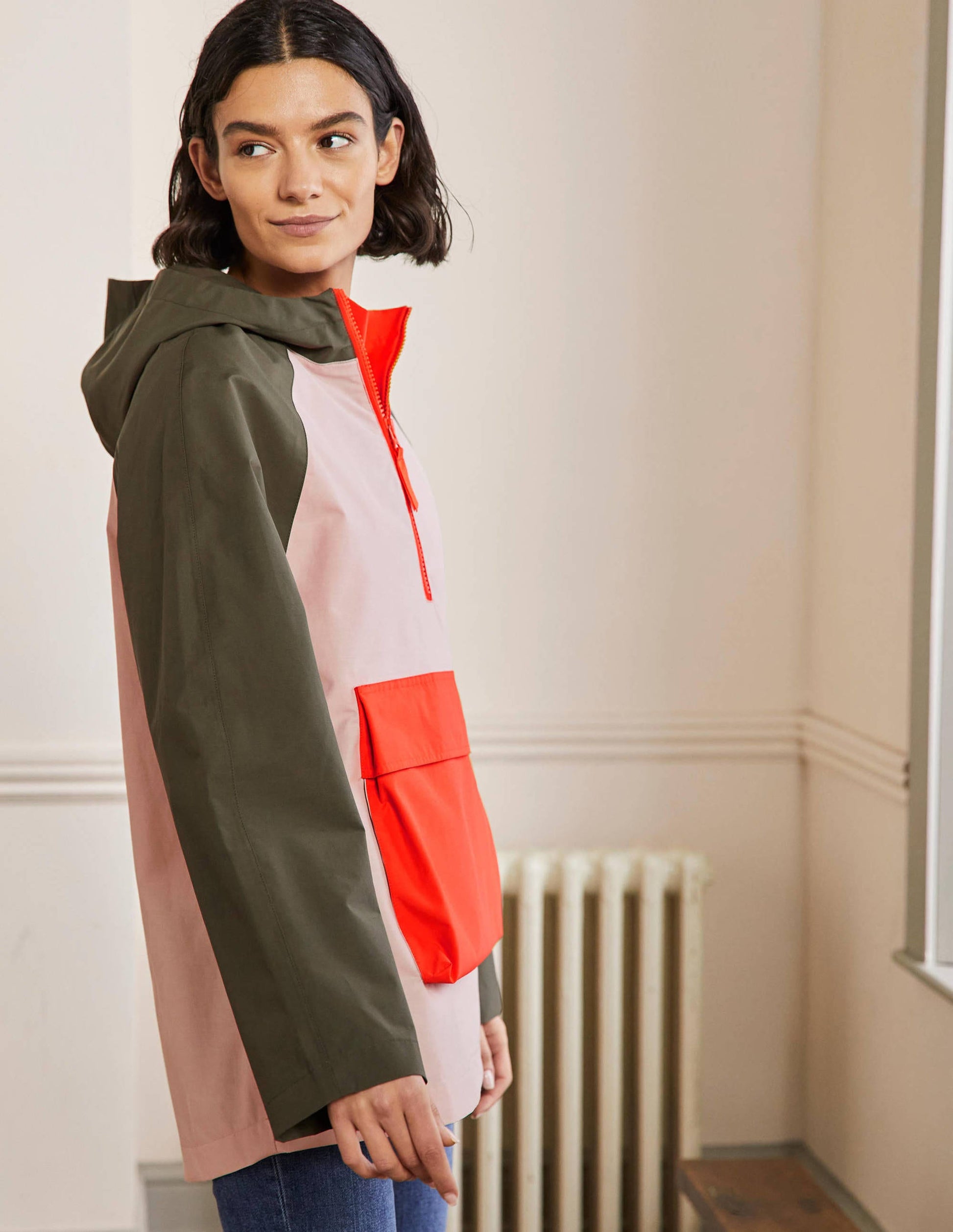 Belle Packaway Anorak-Milkshake/Khaki-5