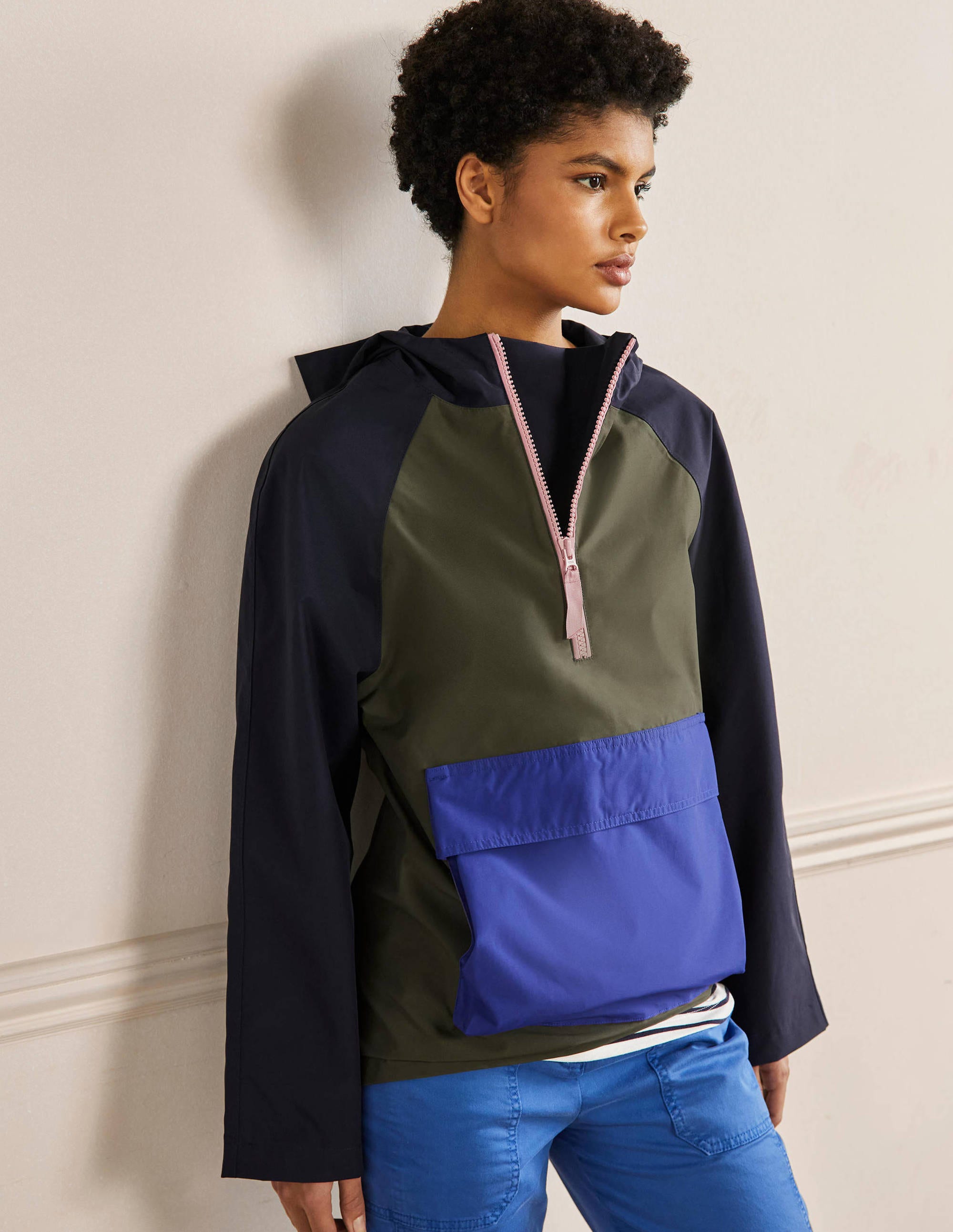Belle Packaway Anorak-Navy/Khaki - Image 1