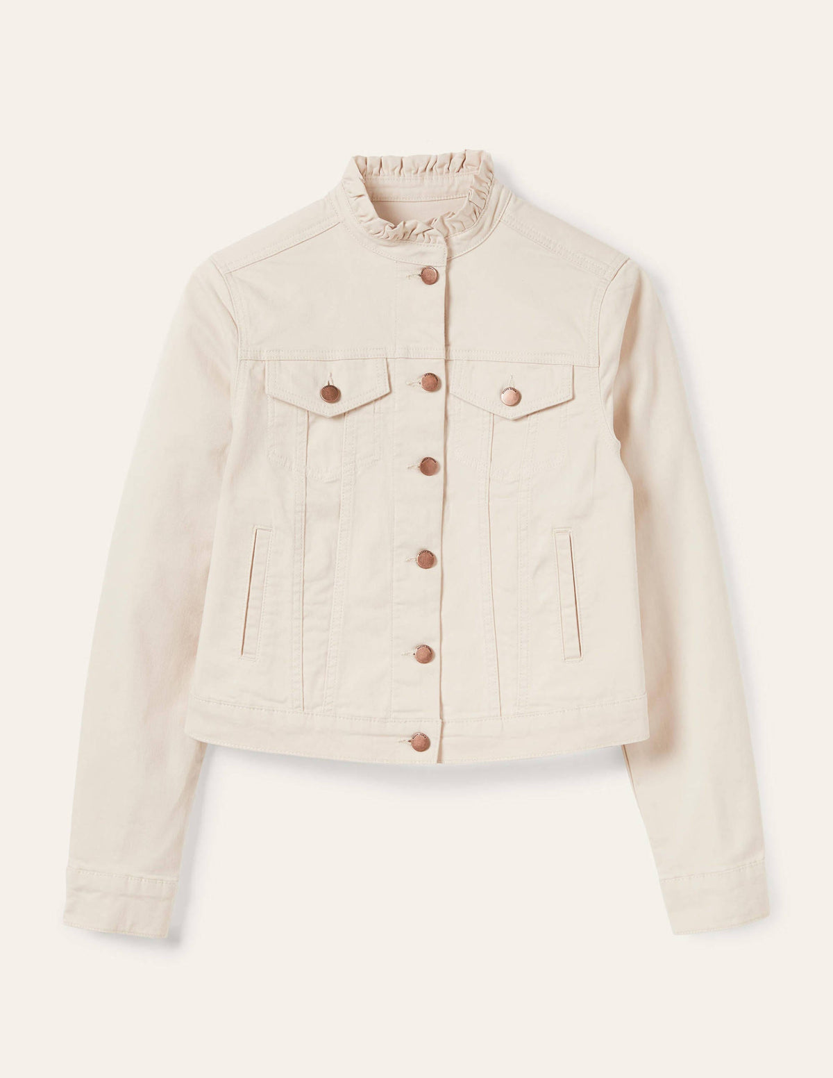 Carla Ruffle Collar Jacket-Oat Milk-5