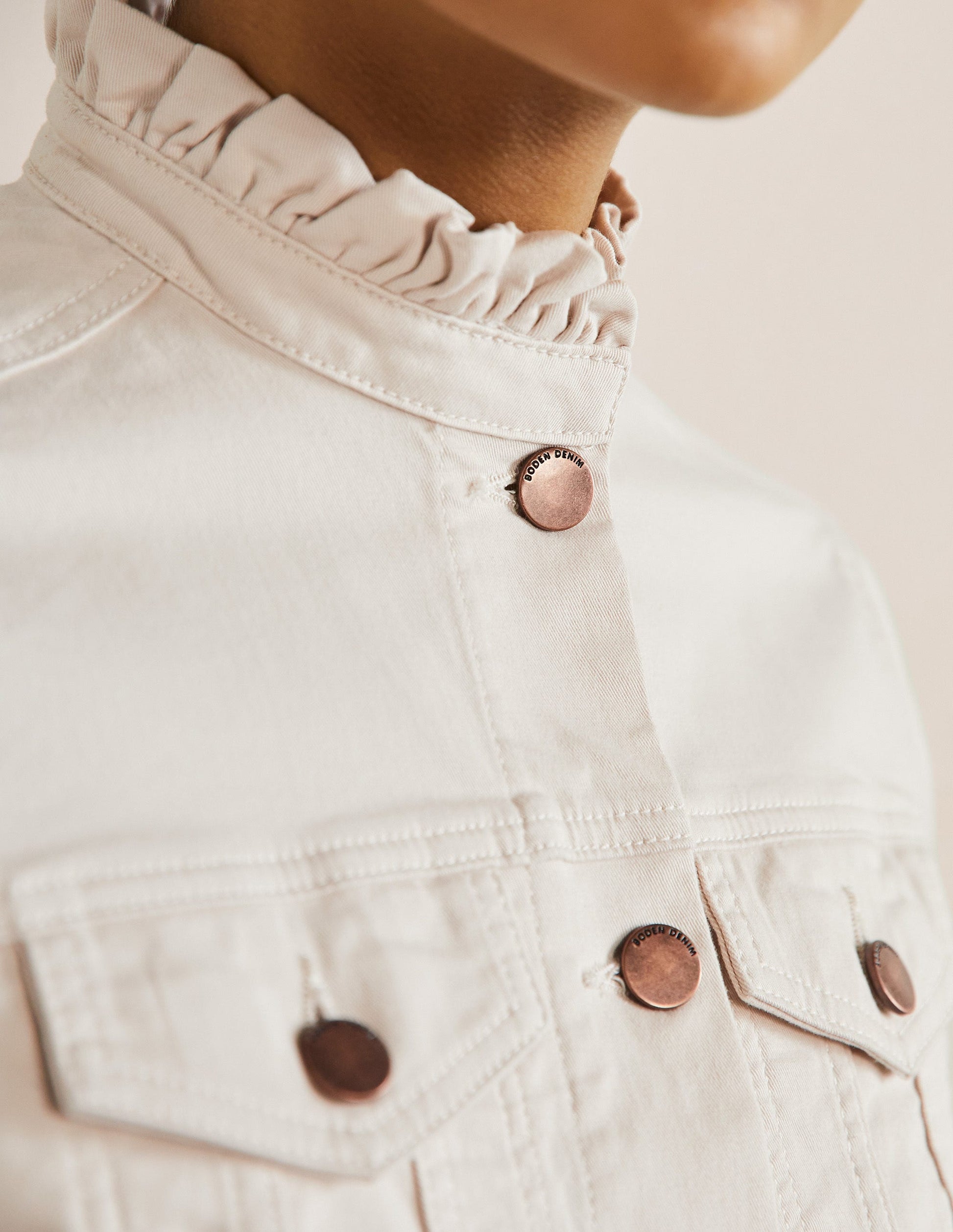 Carla Ruffle Collar Jacket-Oat Milk-2