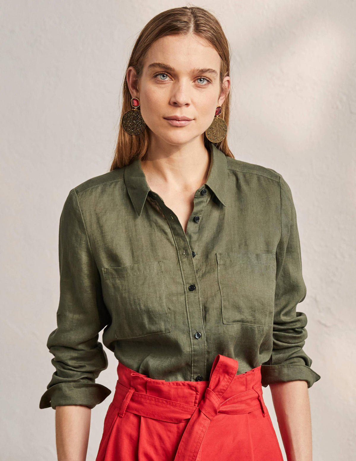 Linen Shirt-Marsh Green-1