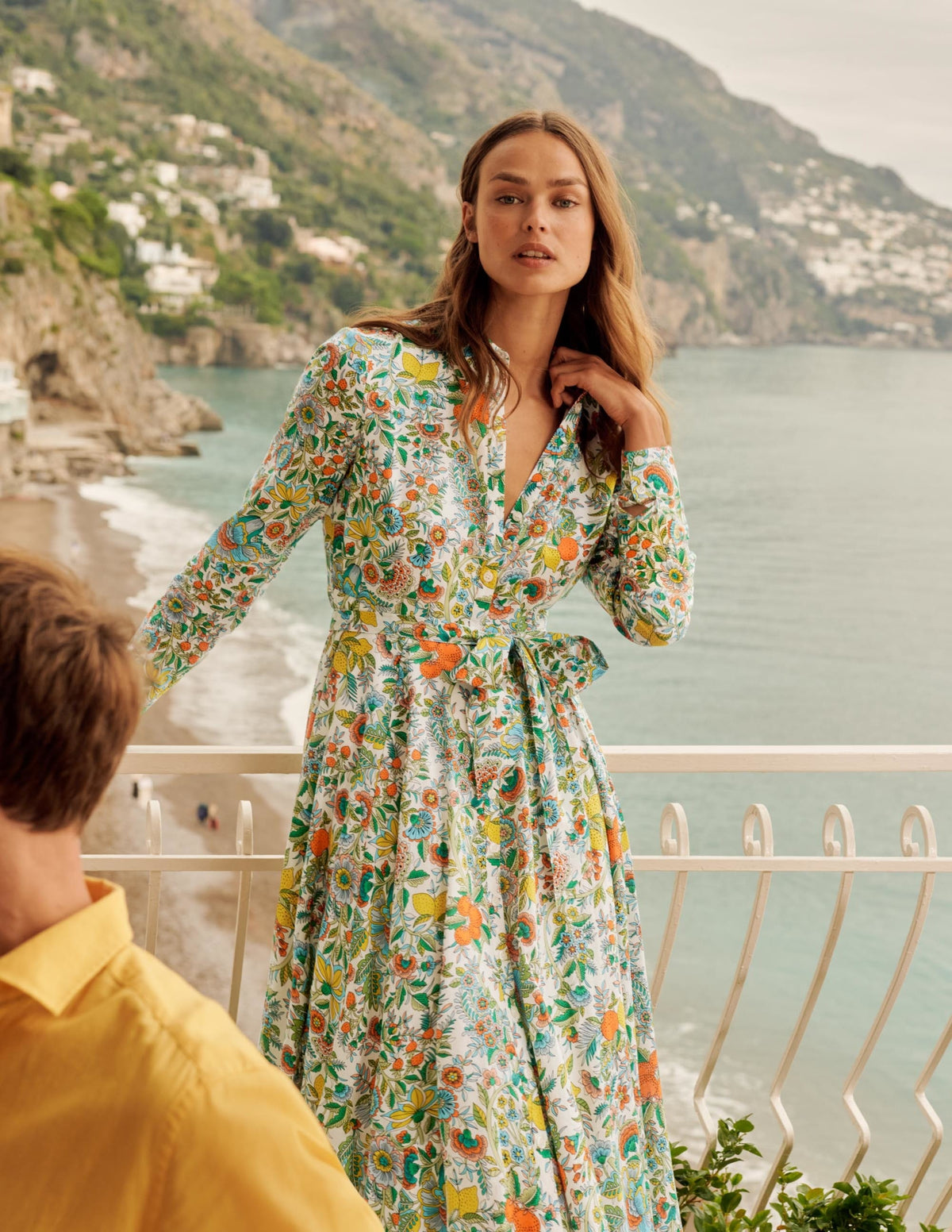 Kitty Midi Shirt Dress-Ivory, Lemon Fizz - Image 7