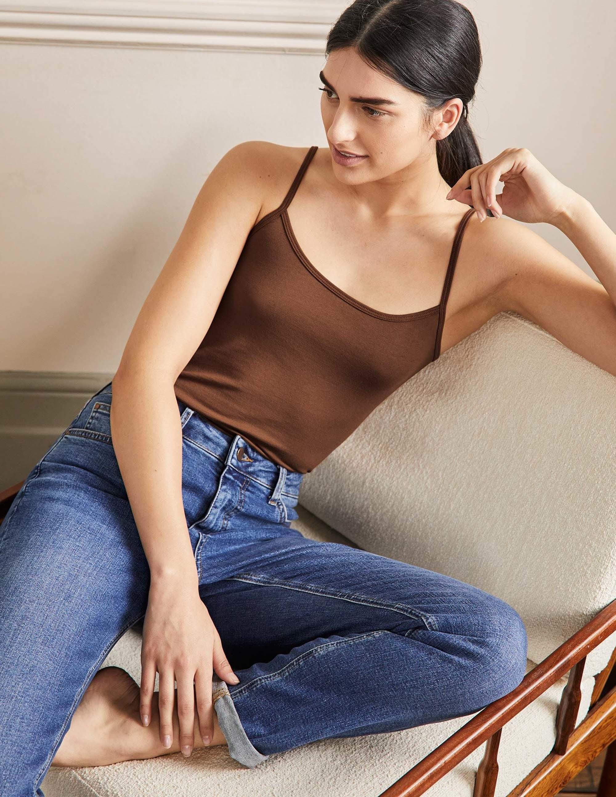 Plain Cami Top-Medium Brown - Image 1