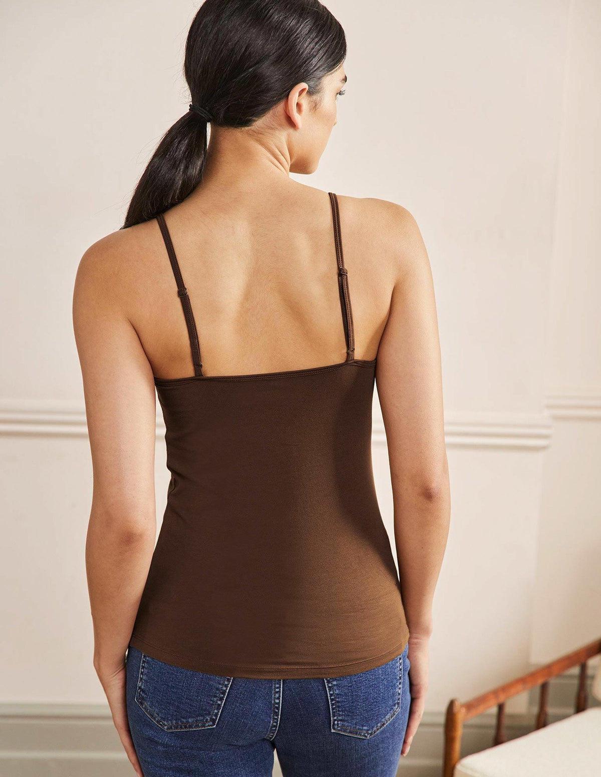 Plain Cami Top-Medium Brown - Image 3