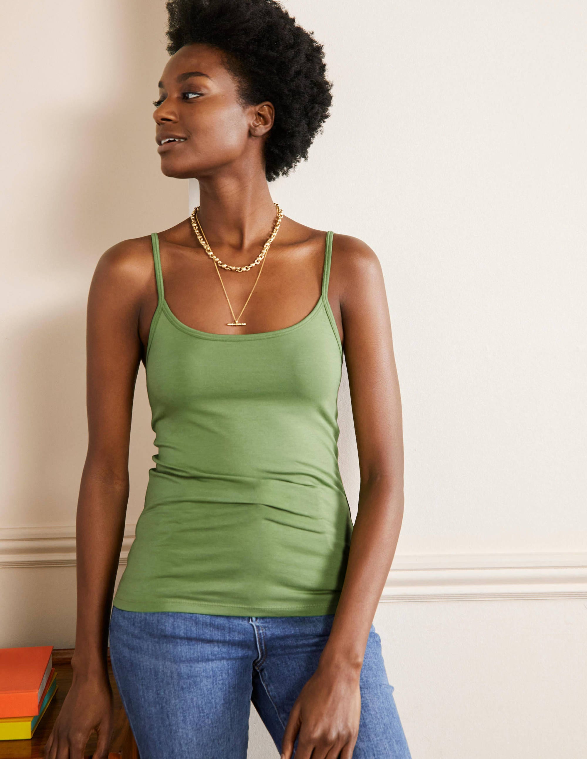 Plain Cami Top-English Ivy - Image 1