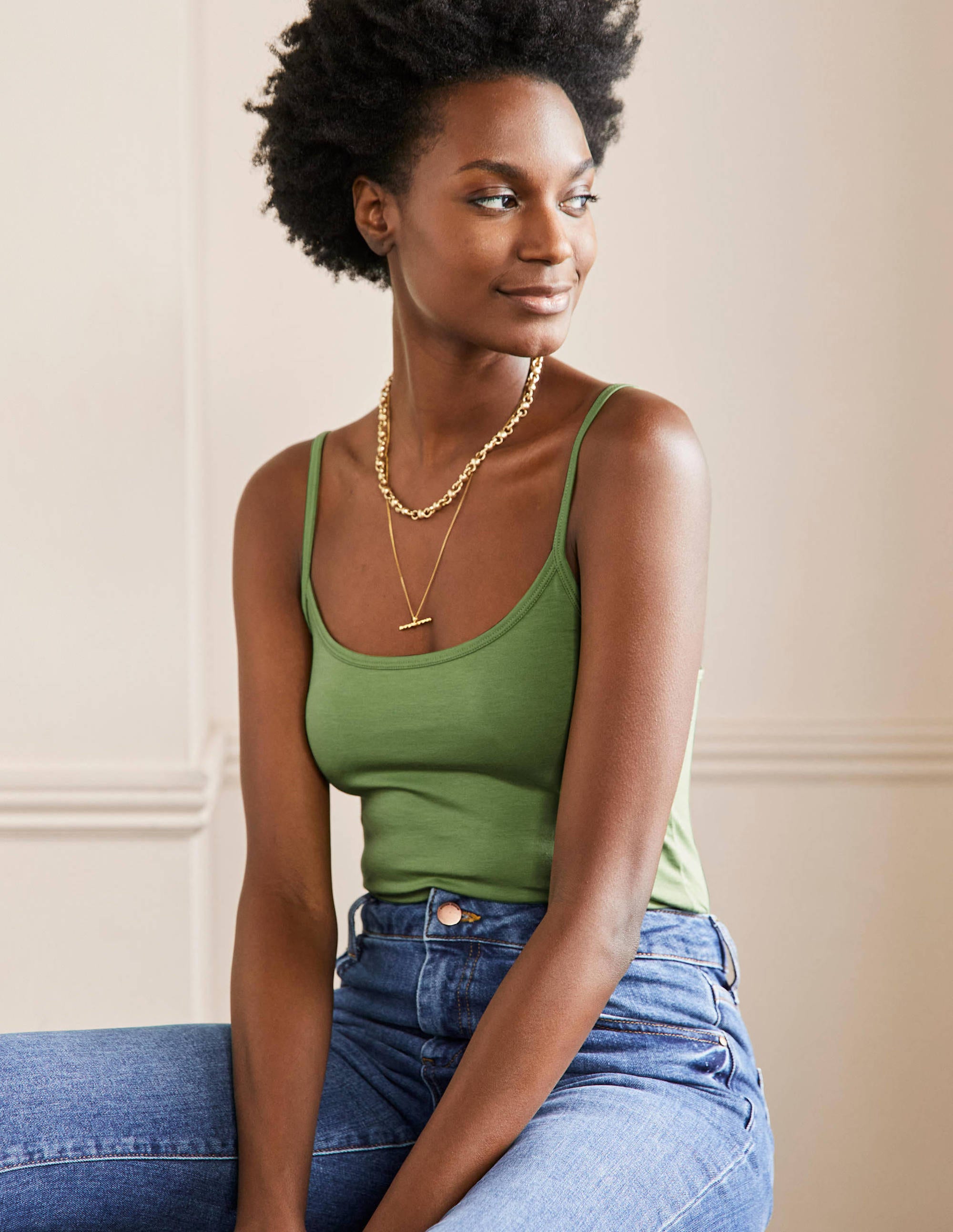 Plain Cami Top-English Ivy - Image 4