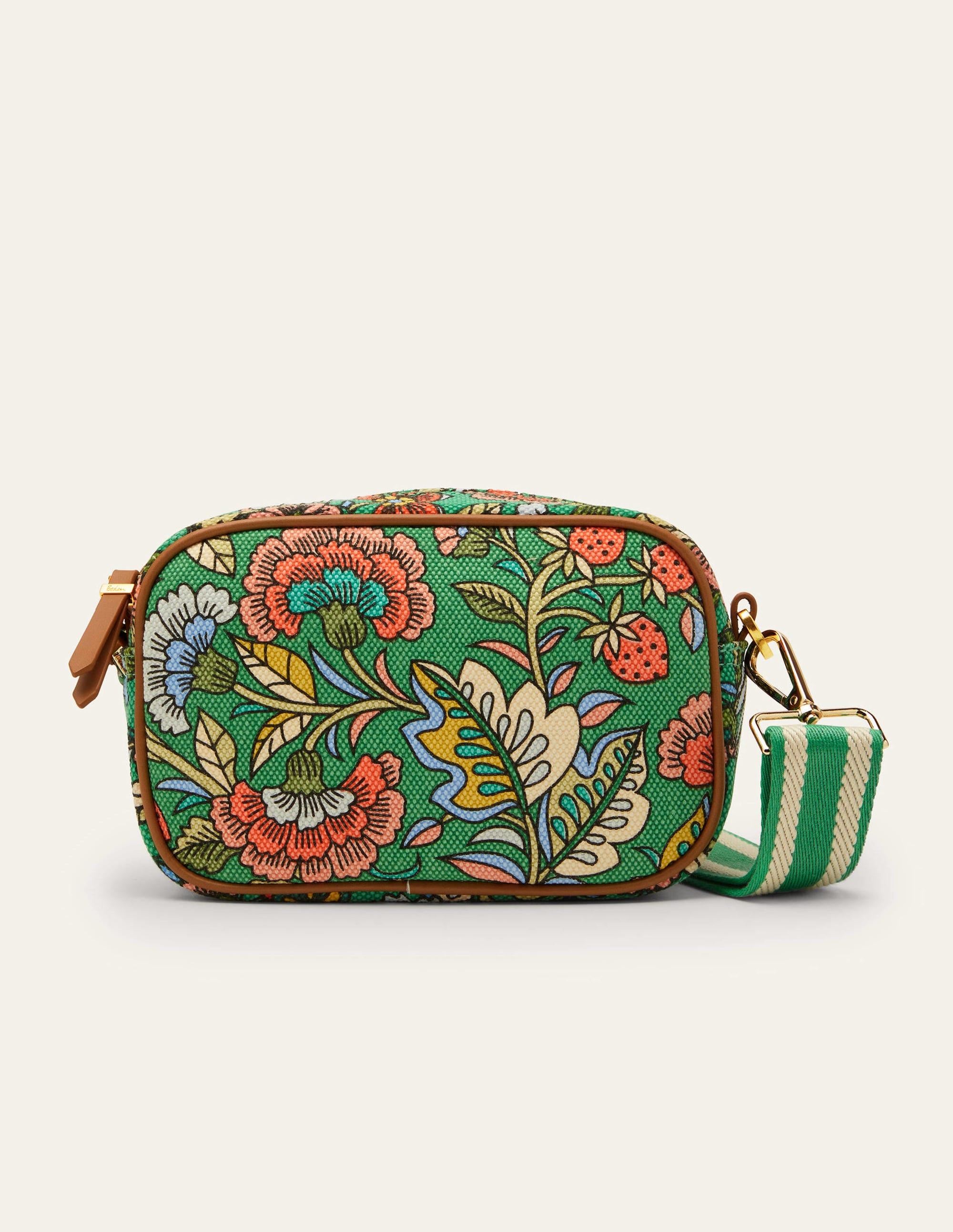 Canvas Crossbody Bag-Rich Emerald, Tropic Meadow - Image 1