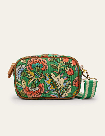 Canvas Crossbody Bag-Rich Emerald, Tropic Meadow-1