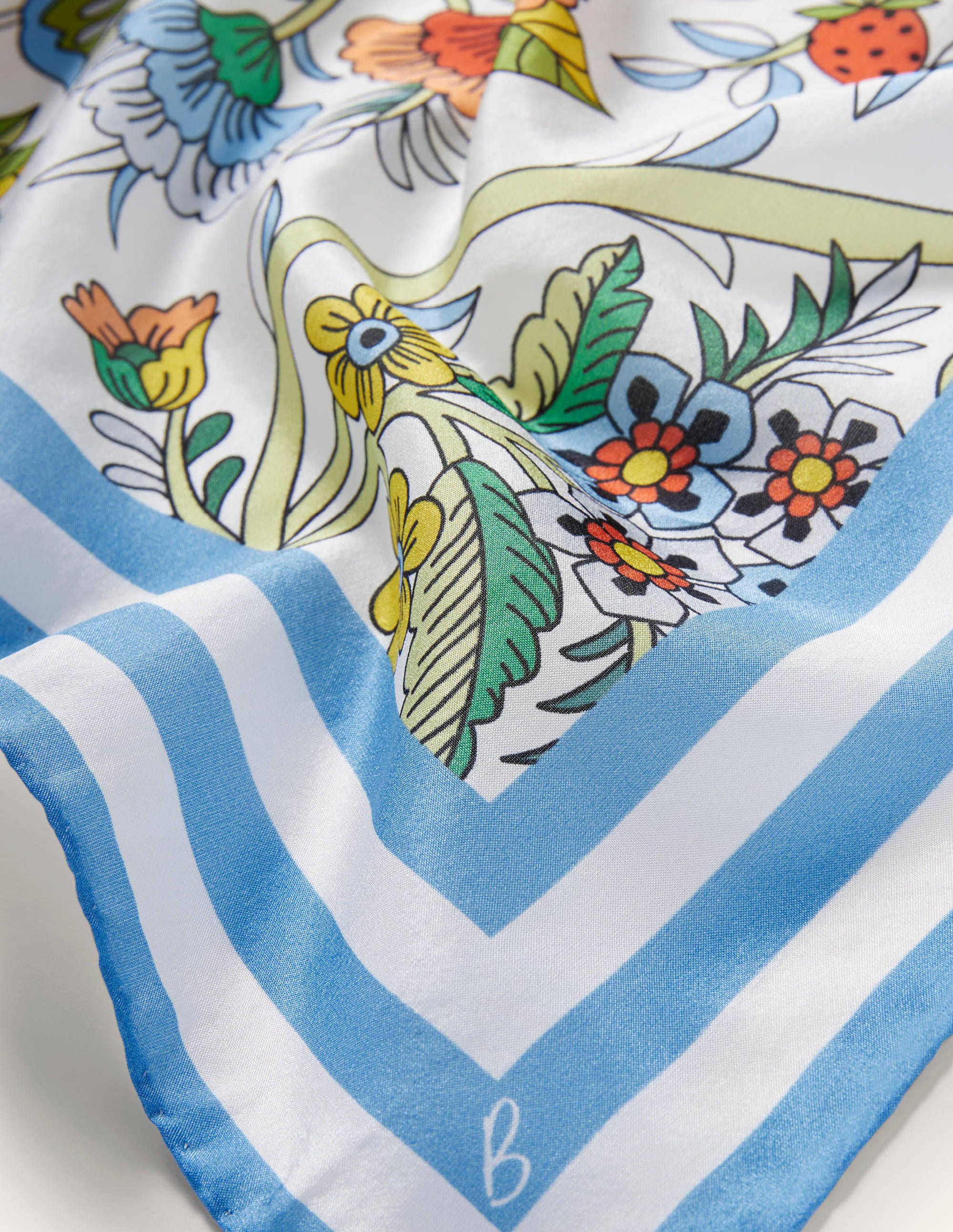 Silk Scarf-Ivory, Tropic Meadow - Image 2