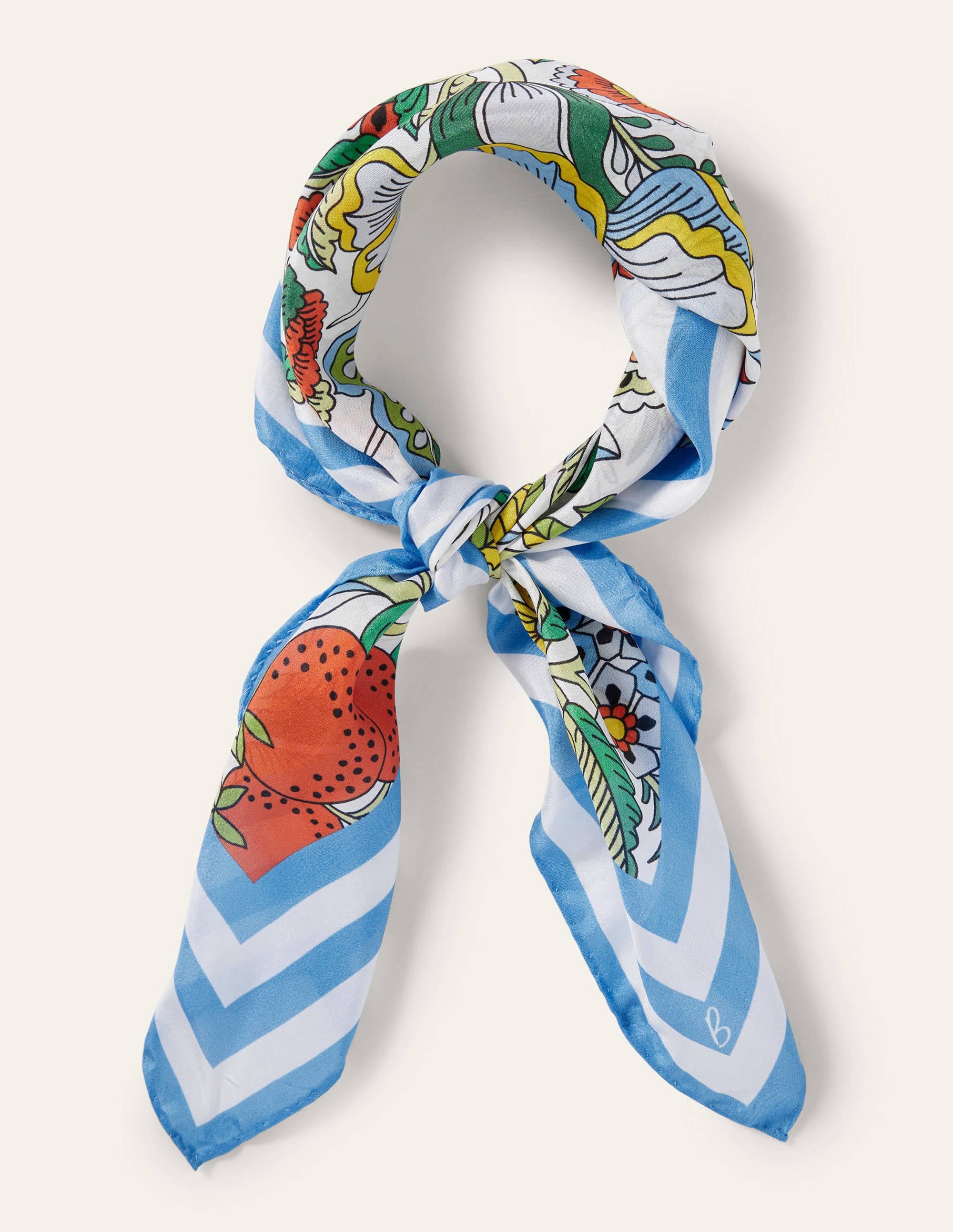 Silk Scarf-Ivory, Tropic Meadow - Image 4