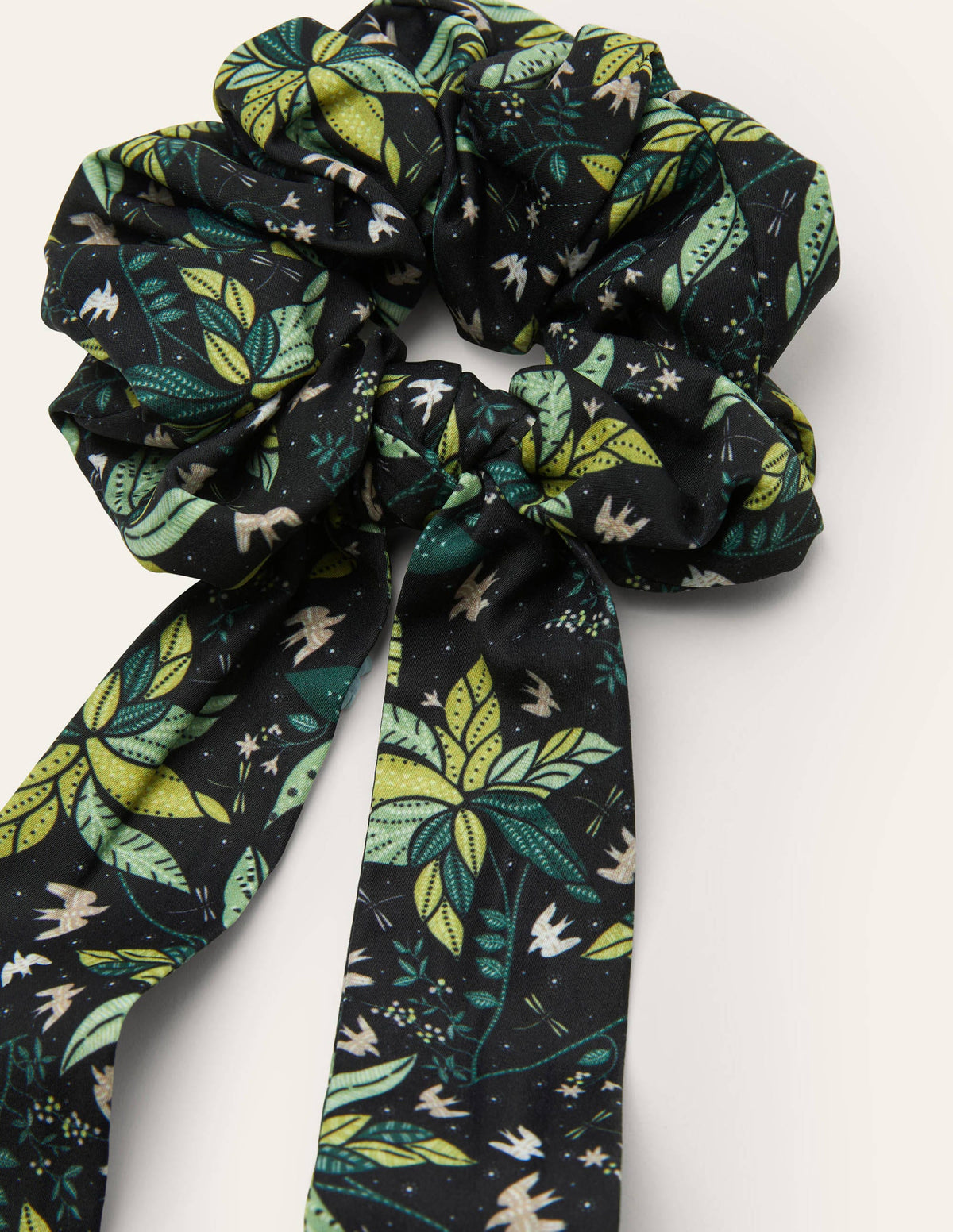 Scarf Hair Scrunchie-Black, Oriental Cascade - Image 2