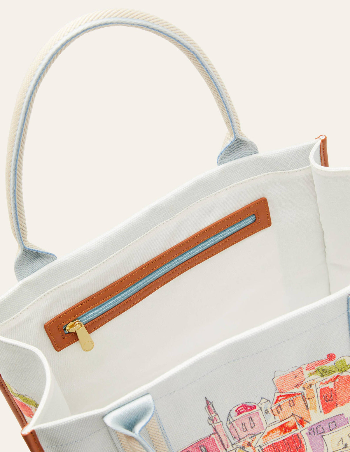 Tilda Canvas Tote Bag-Rainbow Village-2