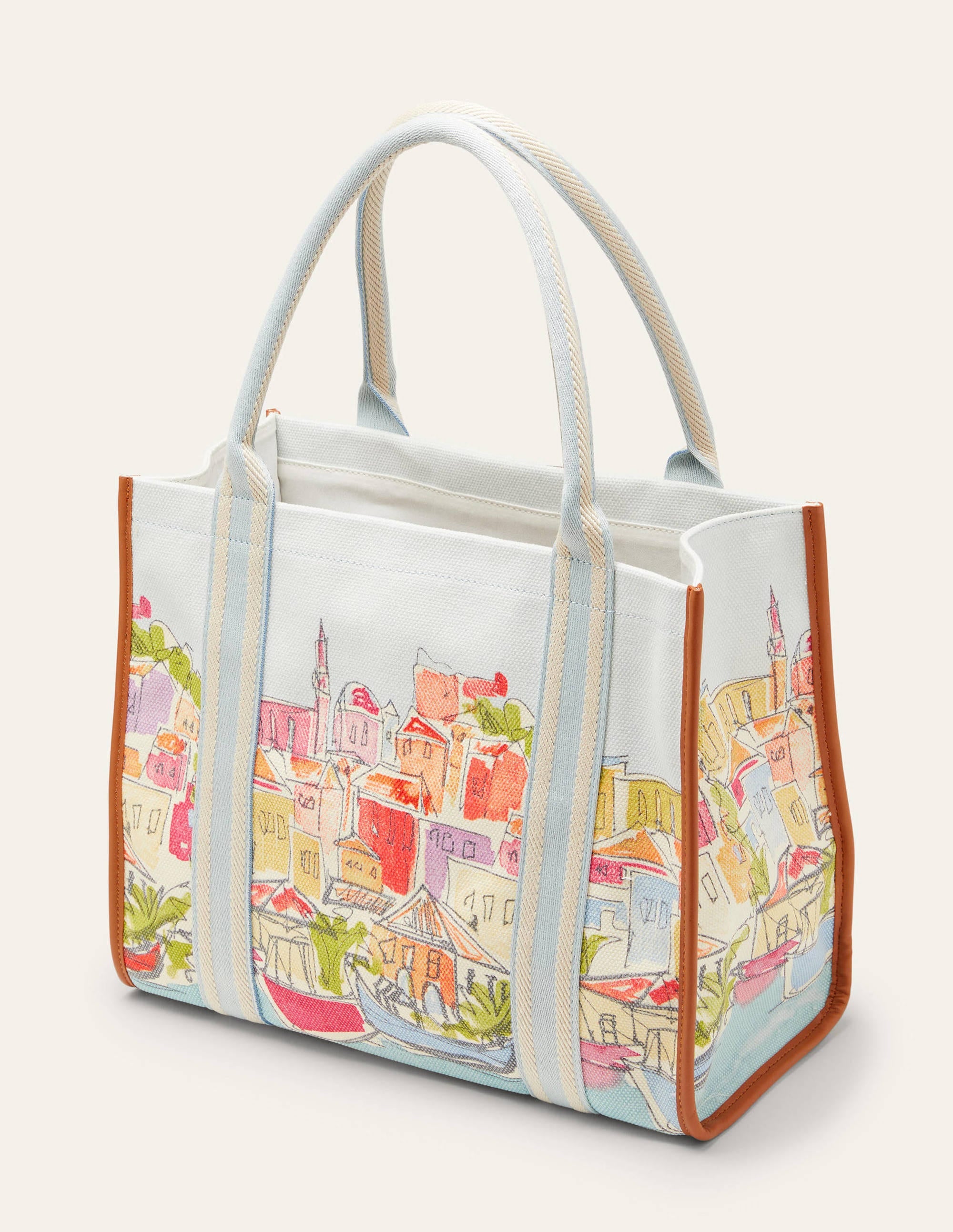 Tilda Canvas Tote Bag-Rainbow Village - Image 3