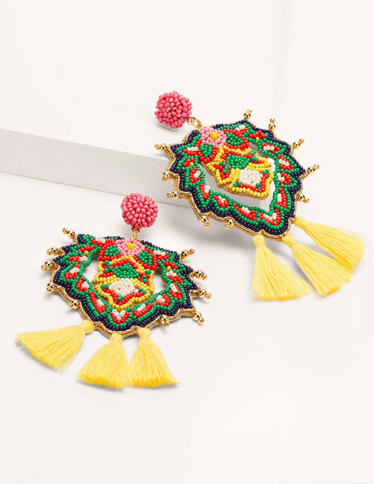 Beaded Earrings-Decorative Bloom-1