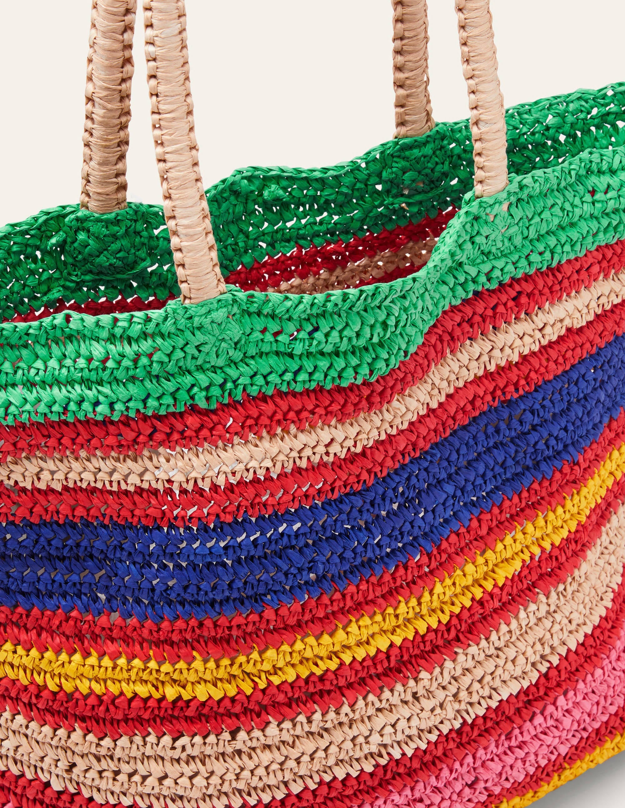 Soft Straw Bag-Multi Stripe - Image 2