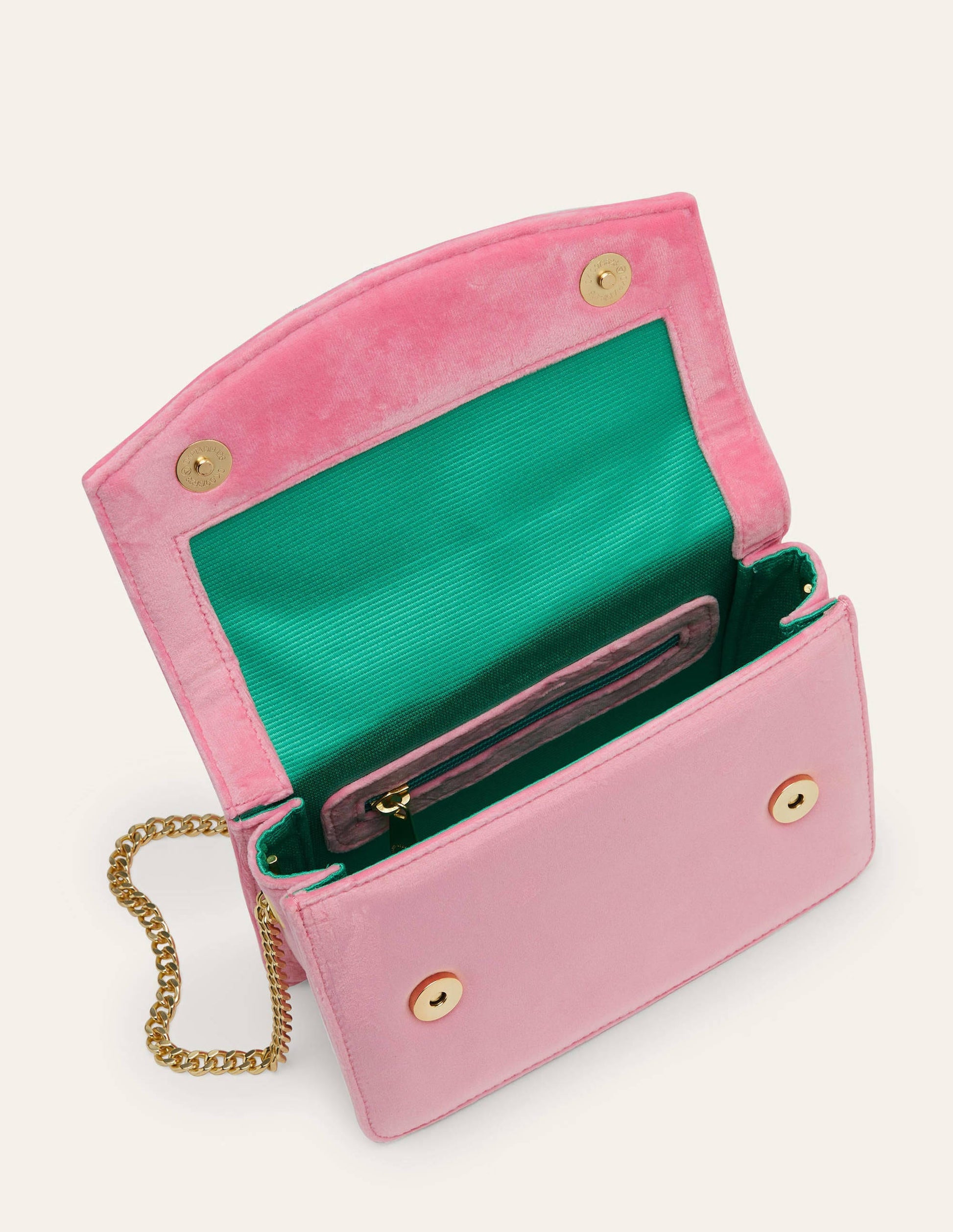 Velvet Tassel Crossbody Bag-Sachet Pink/Ming Green-2