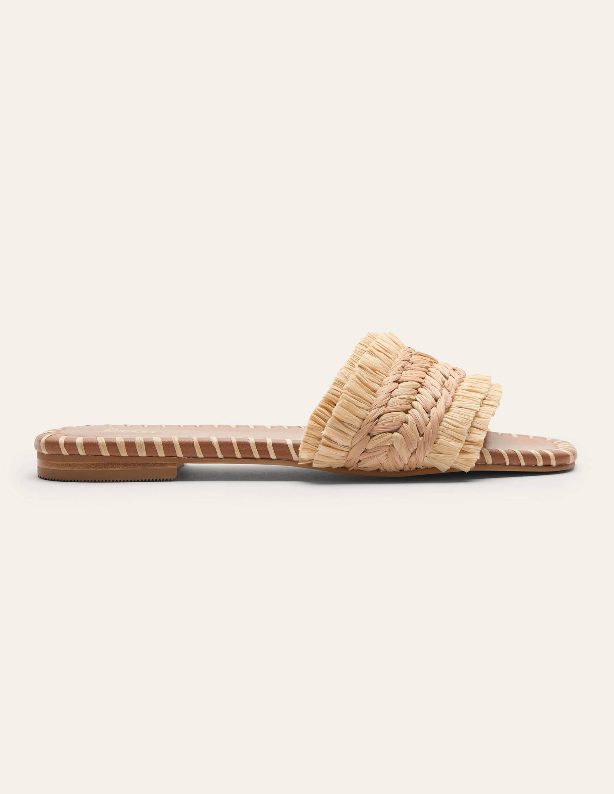 Raffia Flat Sandals-Neutral - Image 2