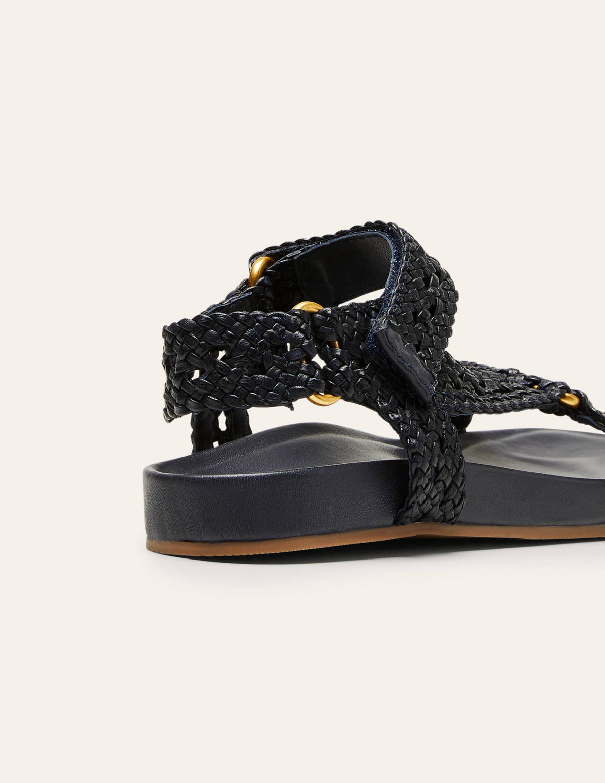 Woven Leather Sandals-Navy - Image 2