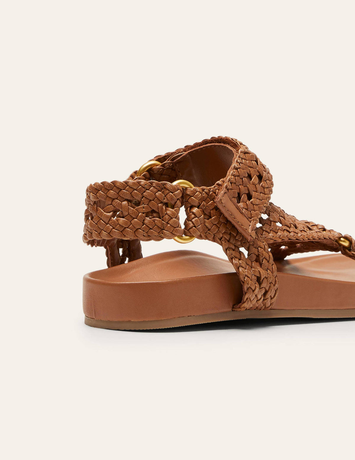 Woven Leather Sandals-Tan - Image 3