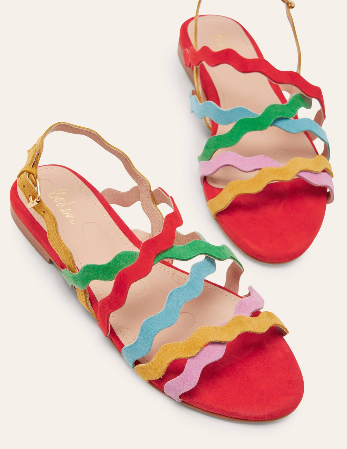 Multi Strap Flat Sandals-Bright Poppy Multi-1
