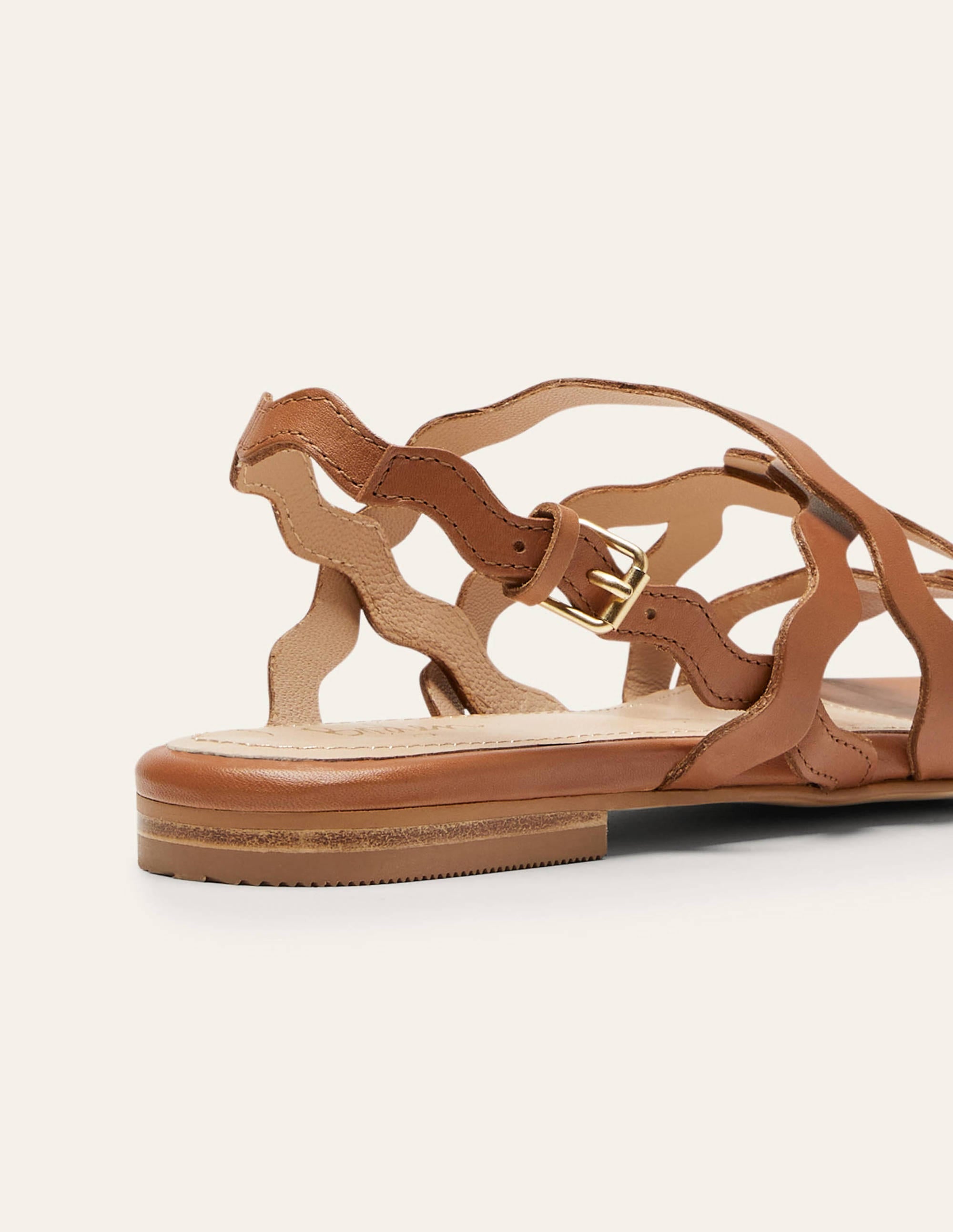 Multi Strap Flat Sandals-Tan - Image 4