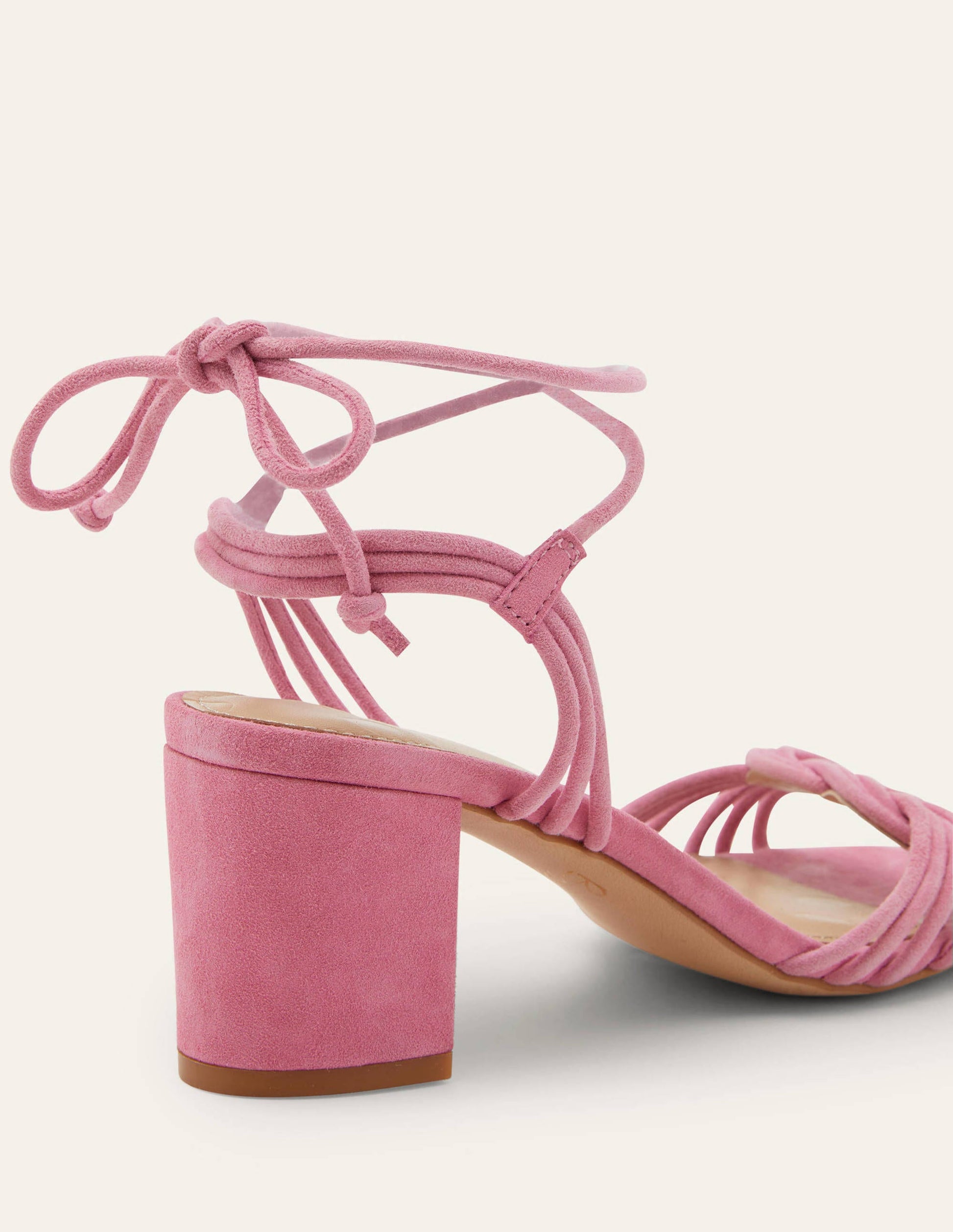 Knot Detail Heel Sandals-Sachet Pink-3